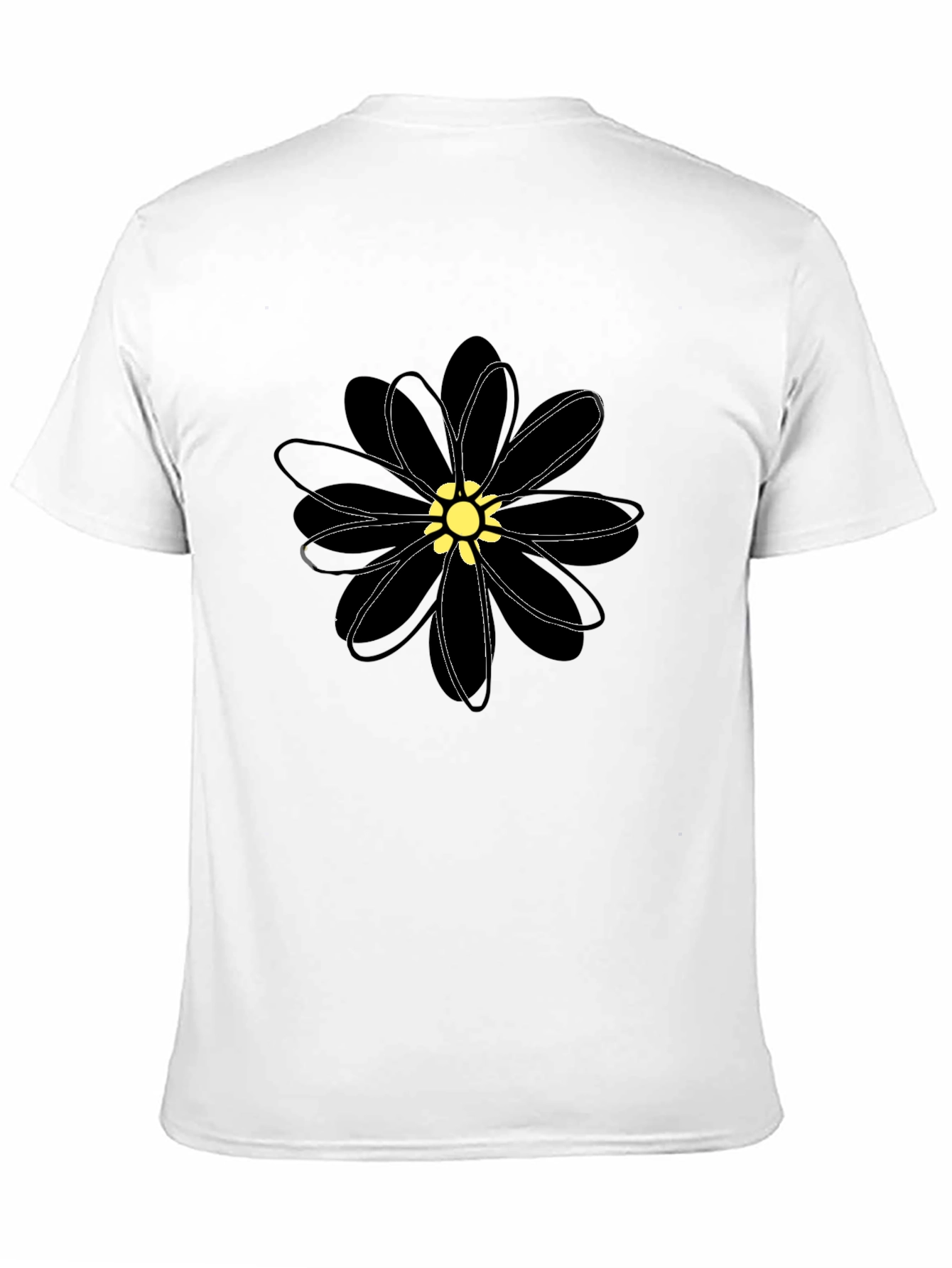 Black Flower Graphic Tee - Stylish Casual Wear