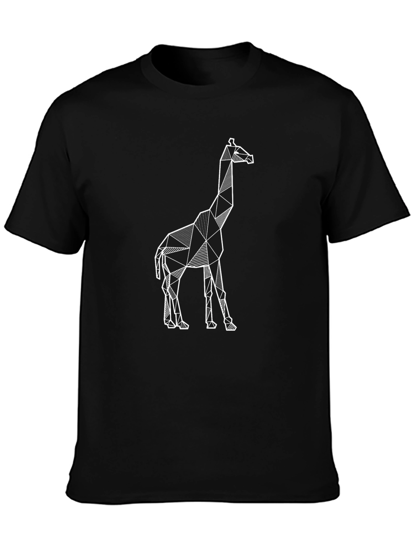 Geometric Giraffe Tee - Modern Black T-Shirt