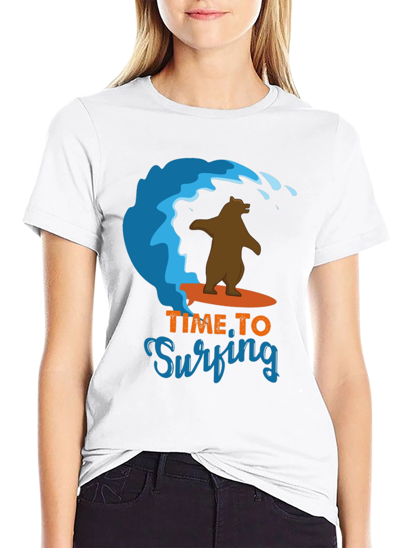 Surfing Bear Graphic Tee - Cool Summer T-Shirt