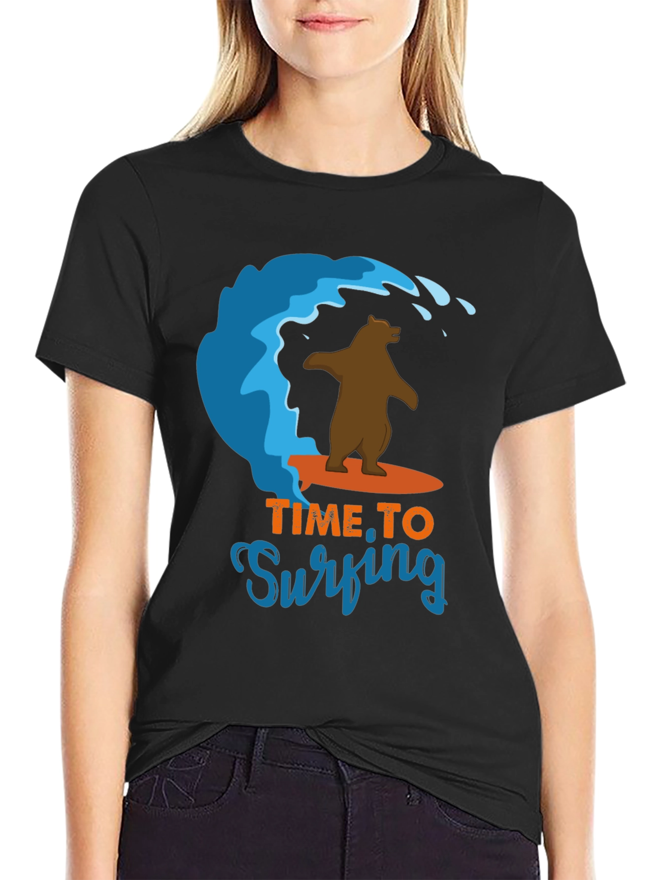 Surfing Bear Graphic Tee - Cool Summer T-Shirt