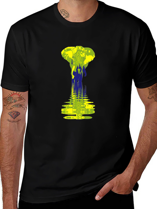 Elephant Reflection Graphic Tee - Black