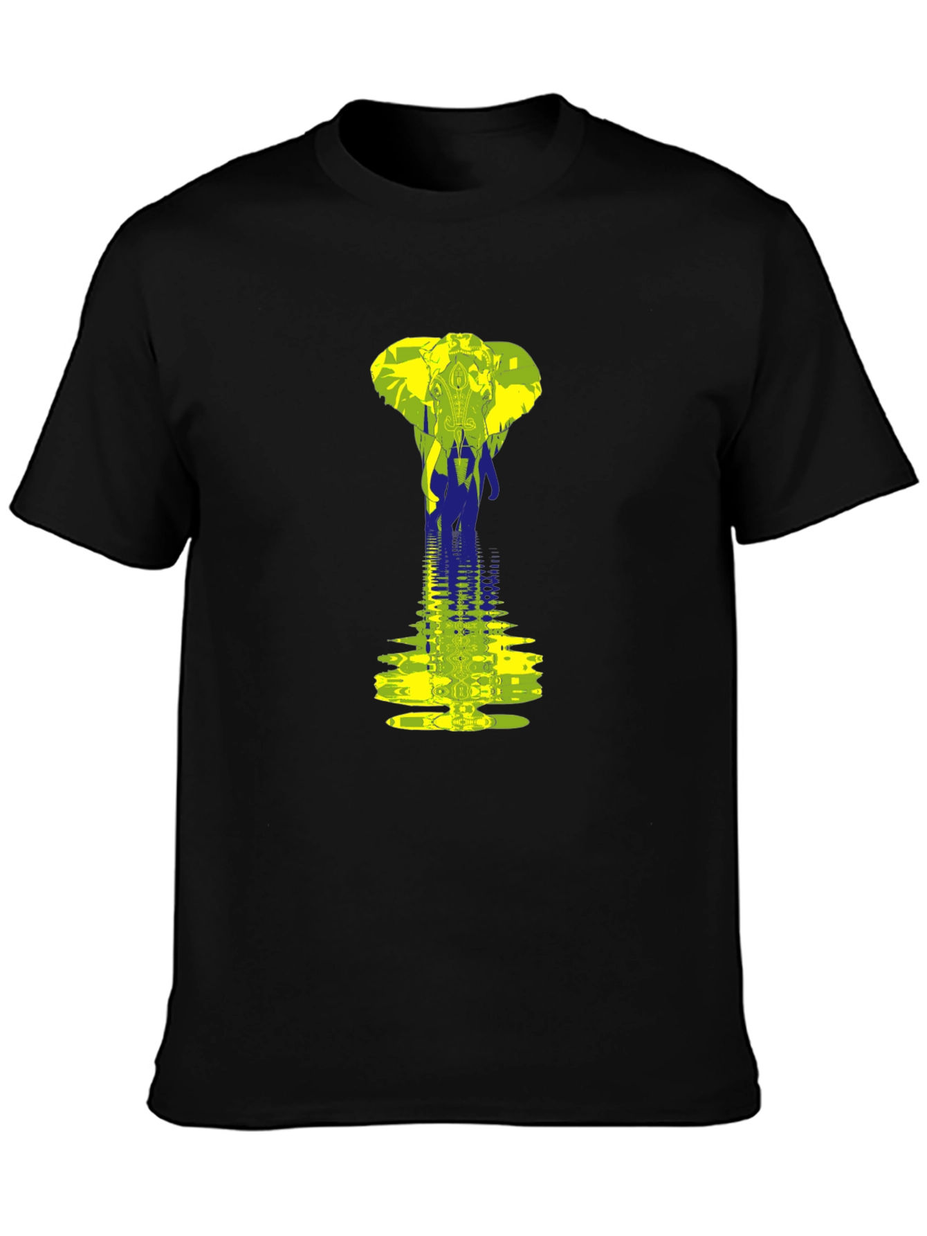 Elephant Reflection Graphic Tee - Black