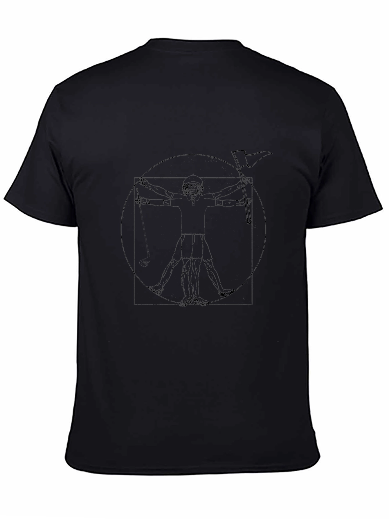 Vitruvian Man Parody T-Shirt - Black