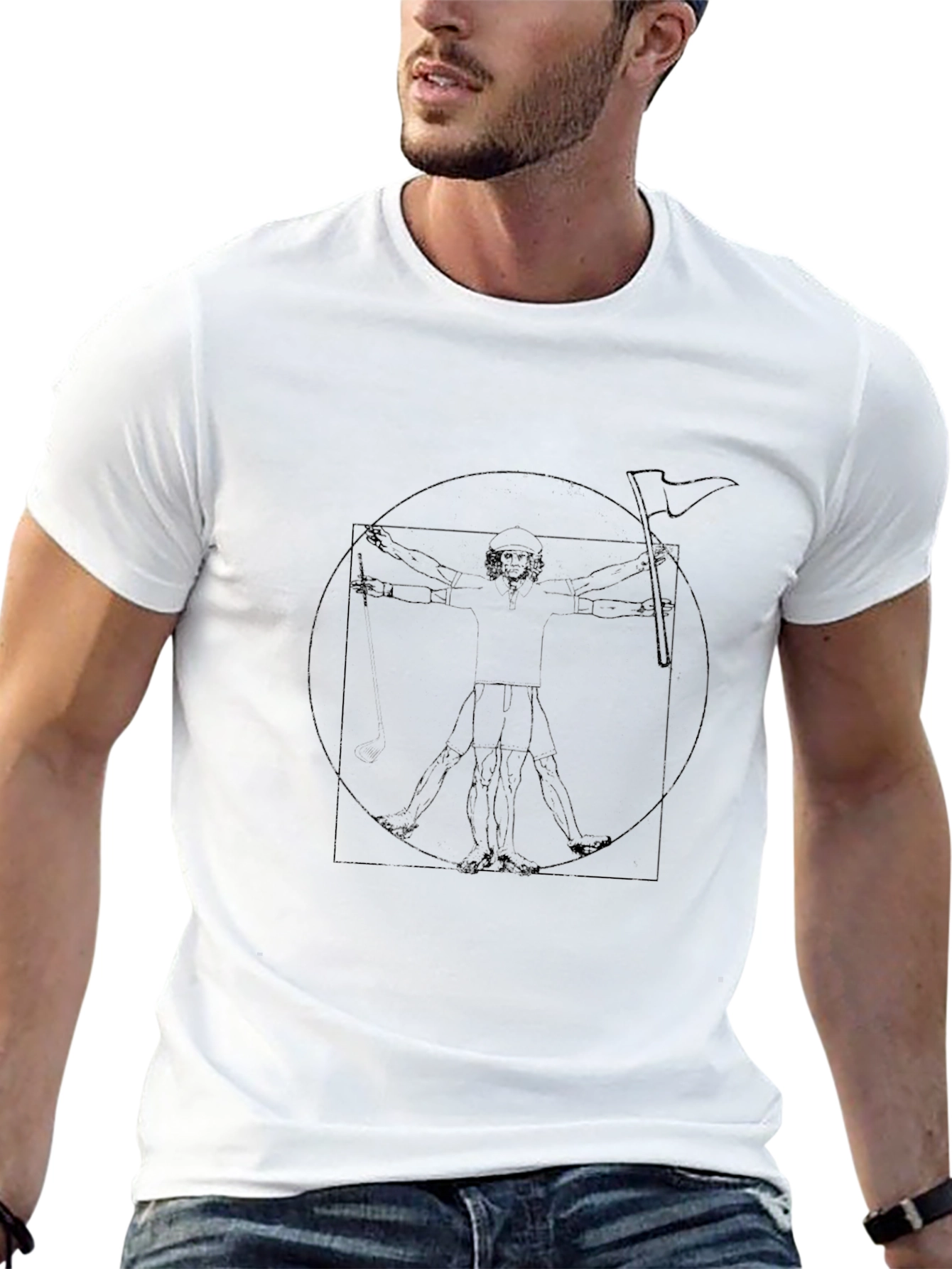 Vitruvian Man Parody T-Shirt - Black