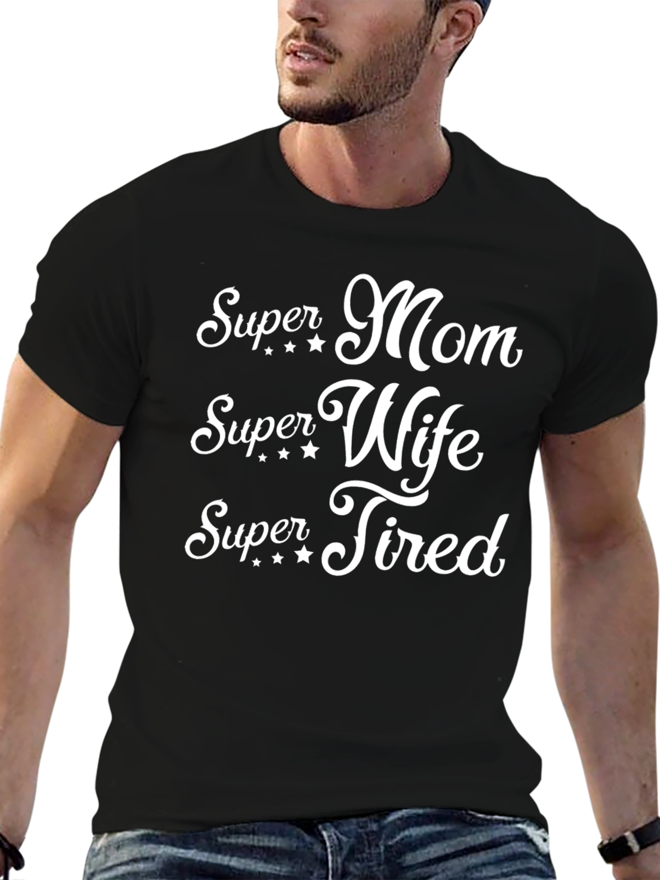 Super Mom Wife Tired T-Shirt - Funny Womens Tee