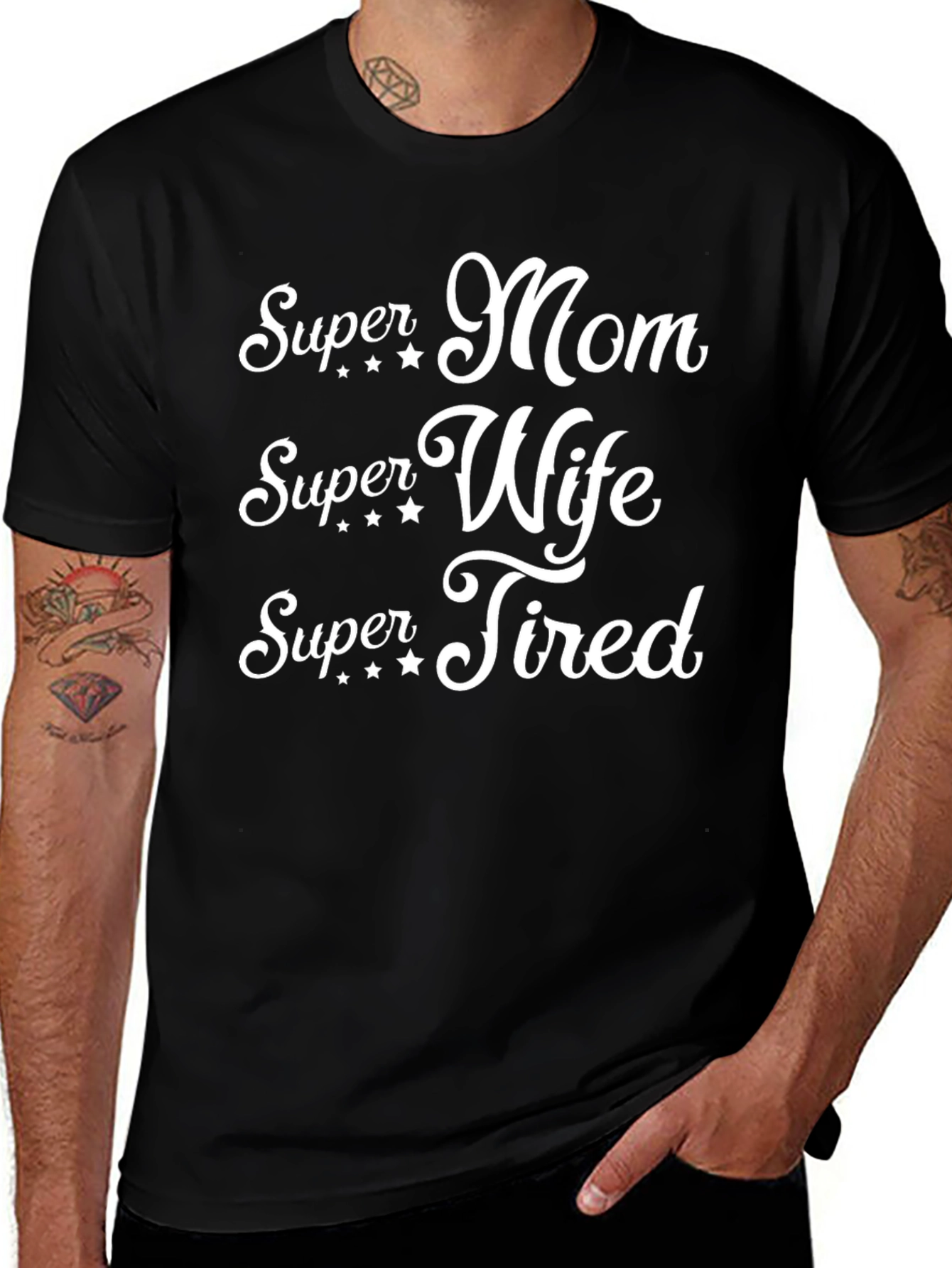 Super Mom Wife Tired T-Shirt - Funny Womens Tee