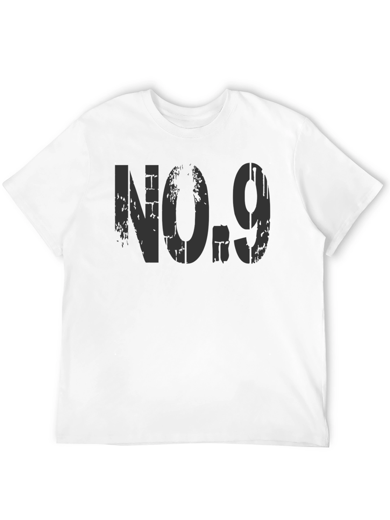 Distressed No. 9 Graphic T-Shirt - Black