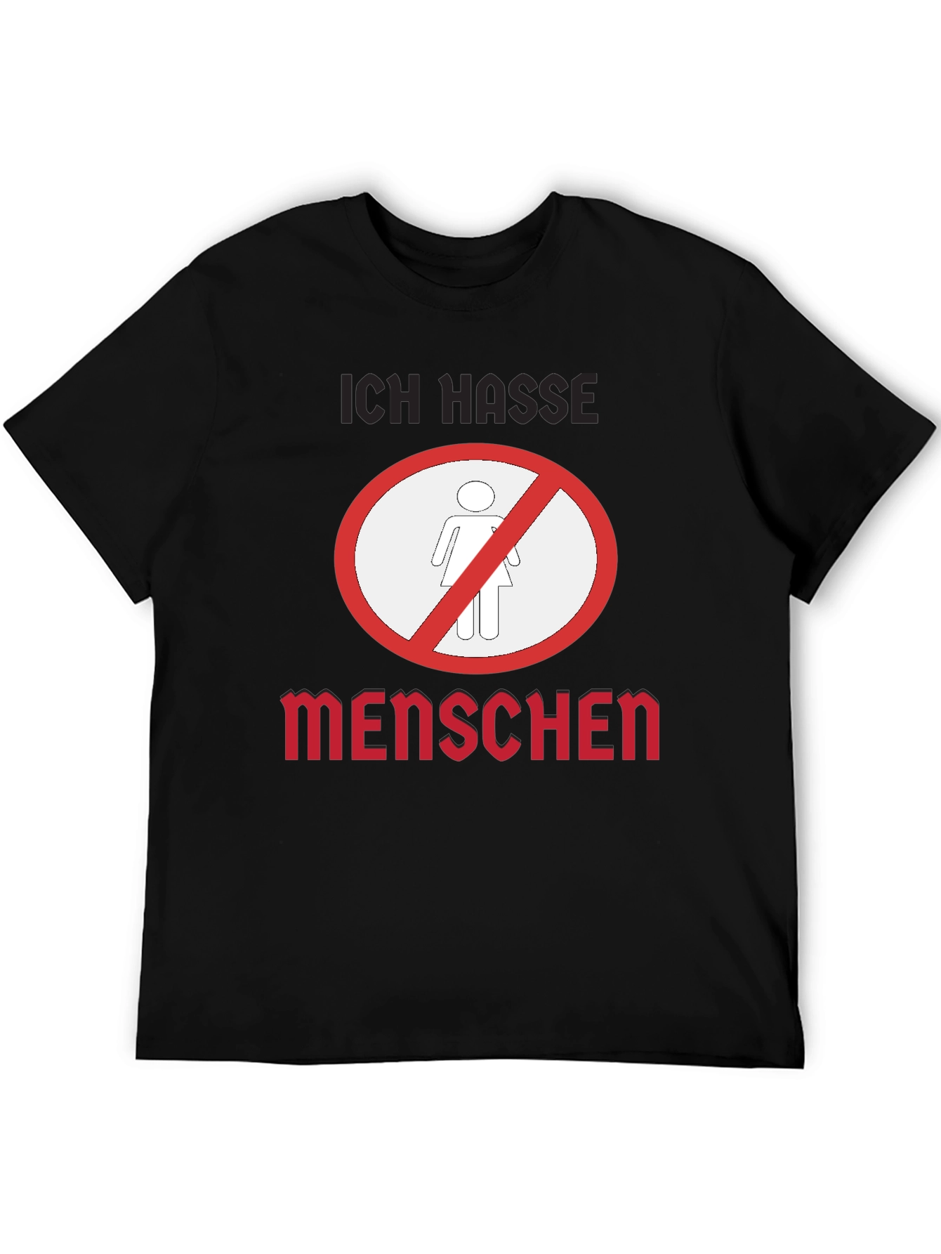 Ich Hasse Menschen Graphic T-Shirt - Black