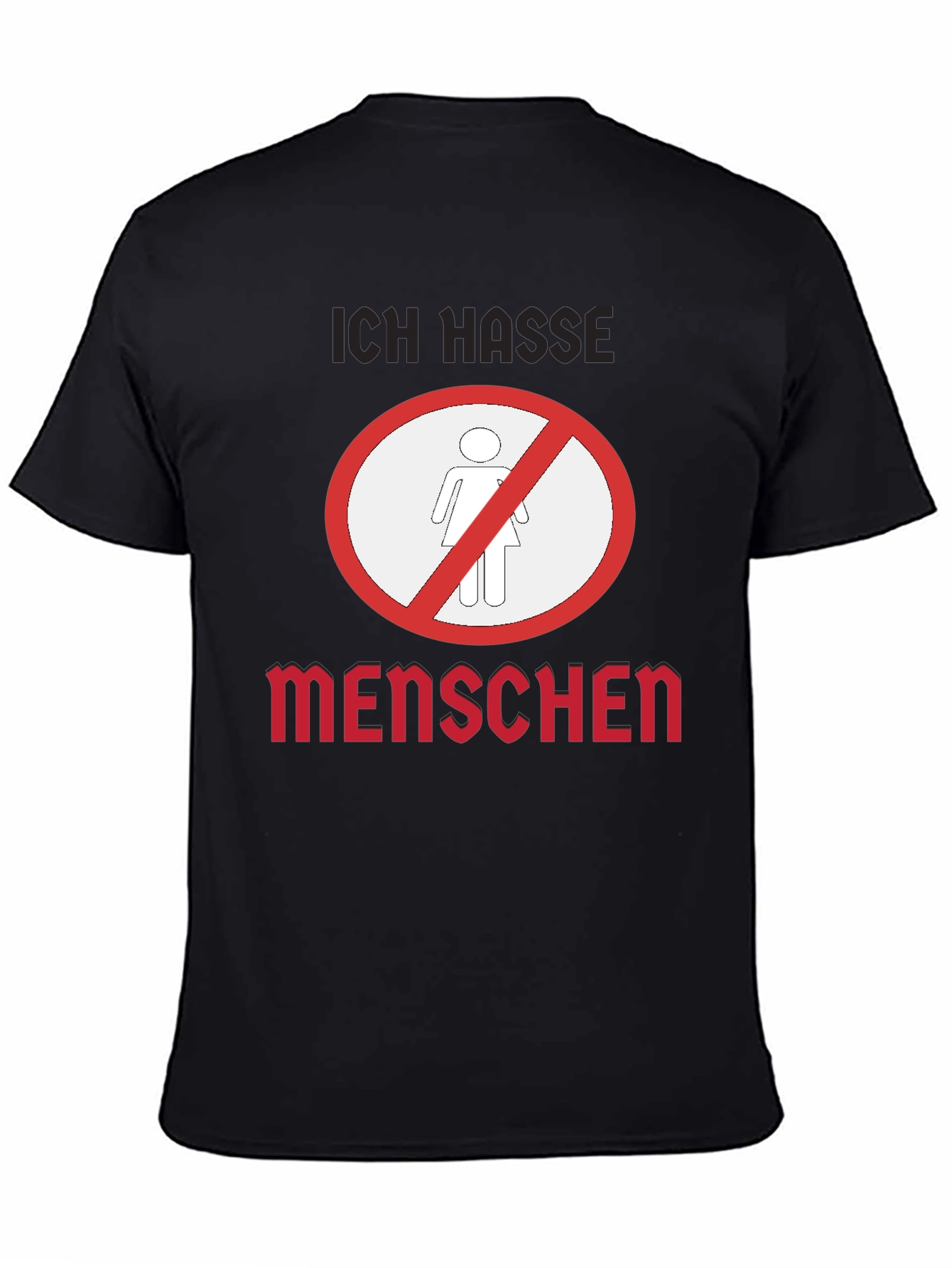 Ich Hasse Menschen Graphic T-Shirt - Black
