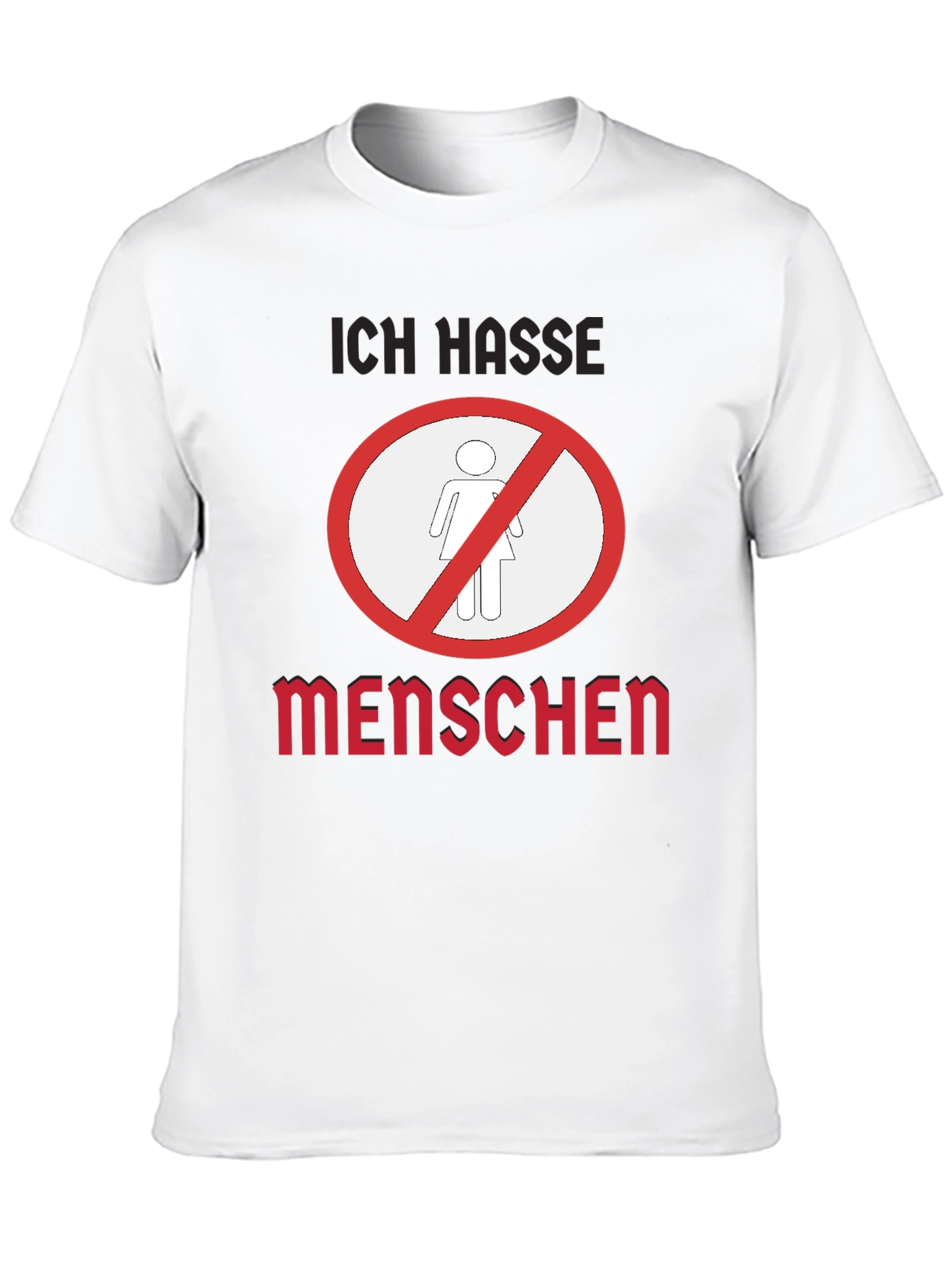 Ich Hasse Menschen Graphic T-Shirt - Black