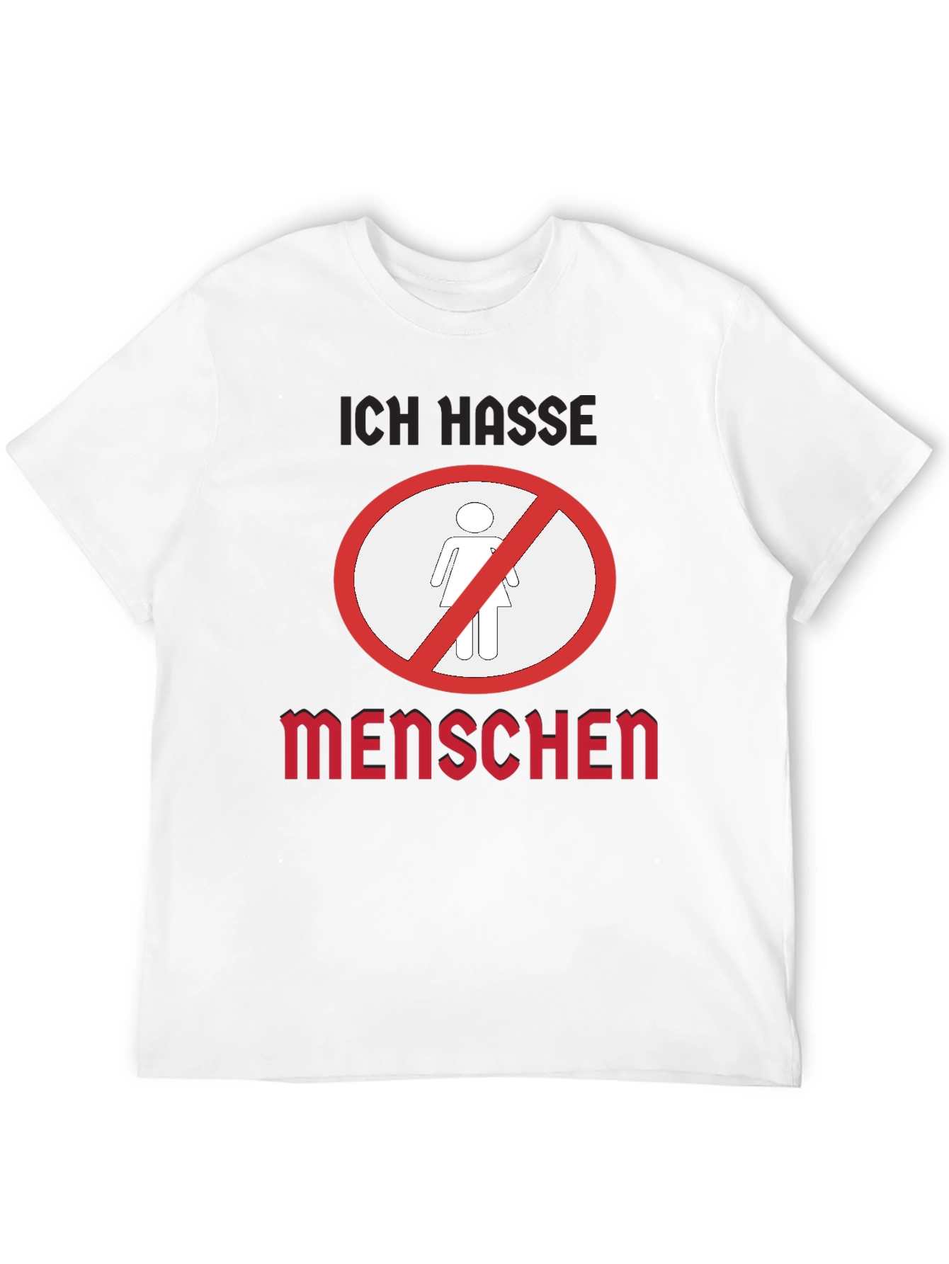 Ich Hasse Menschen Graphic T-Shirt - Black