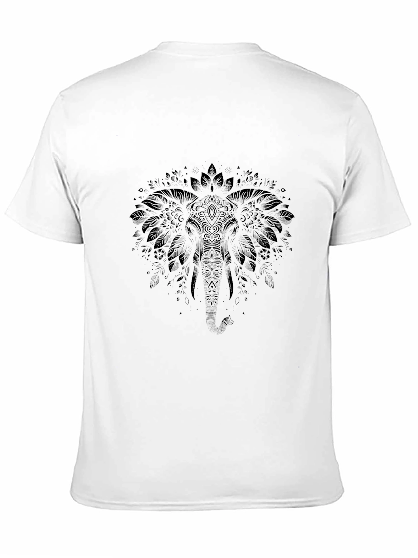 Elephant Mandala Graphic Tee - Black