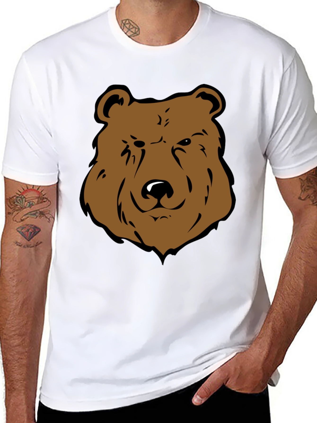 Bear Graphic Tee - Mens Black T-Shirt