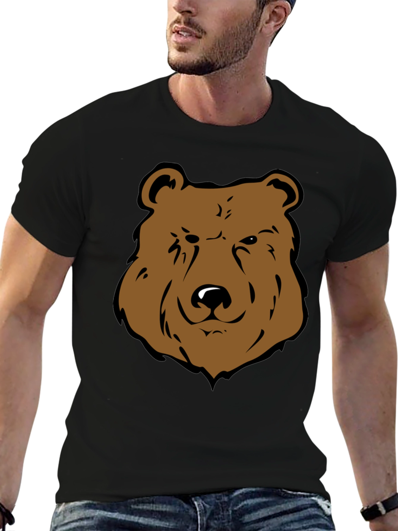 Bear Graphic Tee - Mens Black T-Shirt
