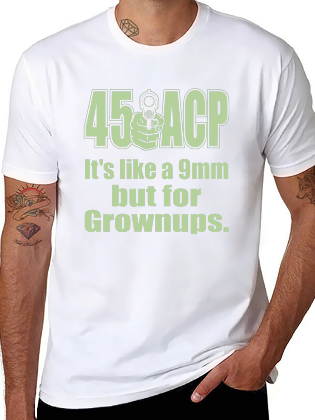 45 ACP for Grownups Funny Graphic T-Shirt