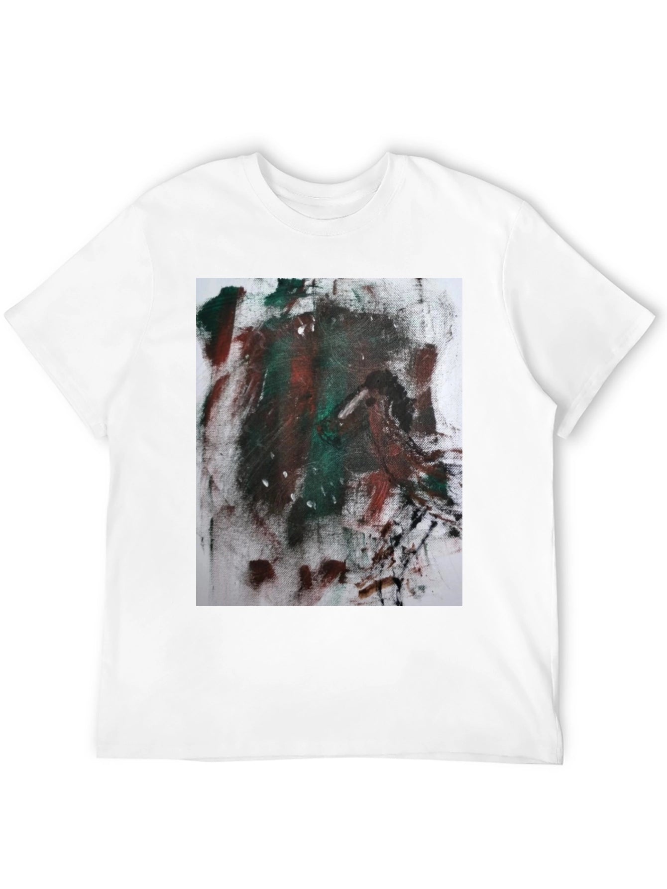Abstract Art Print Black Tee - Modern Casual Wear