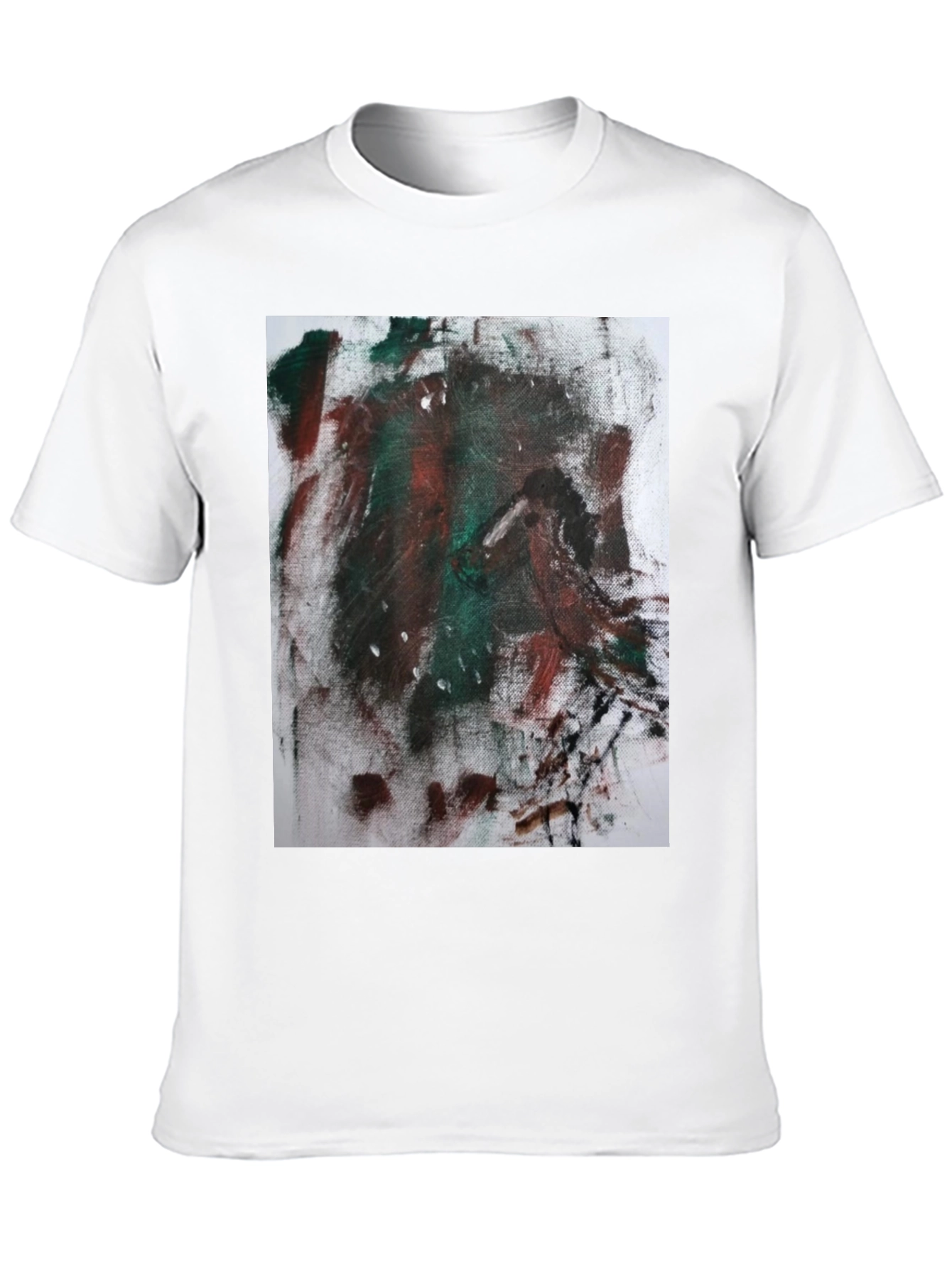Abstract Art Print Black Tee - Modern Casual Wear