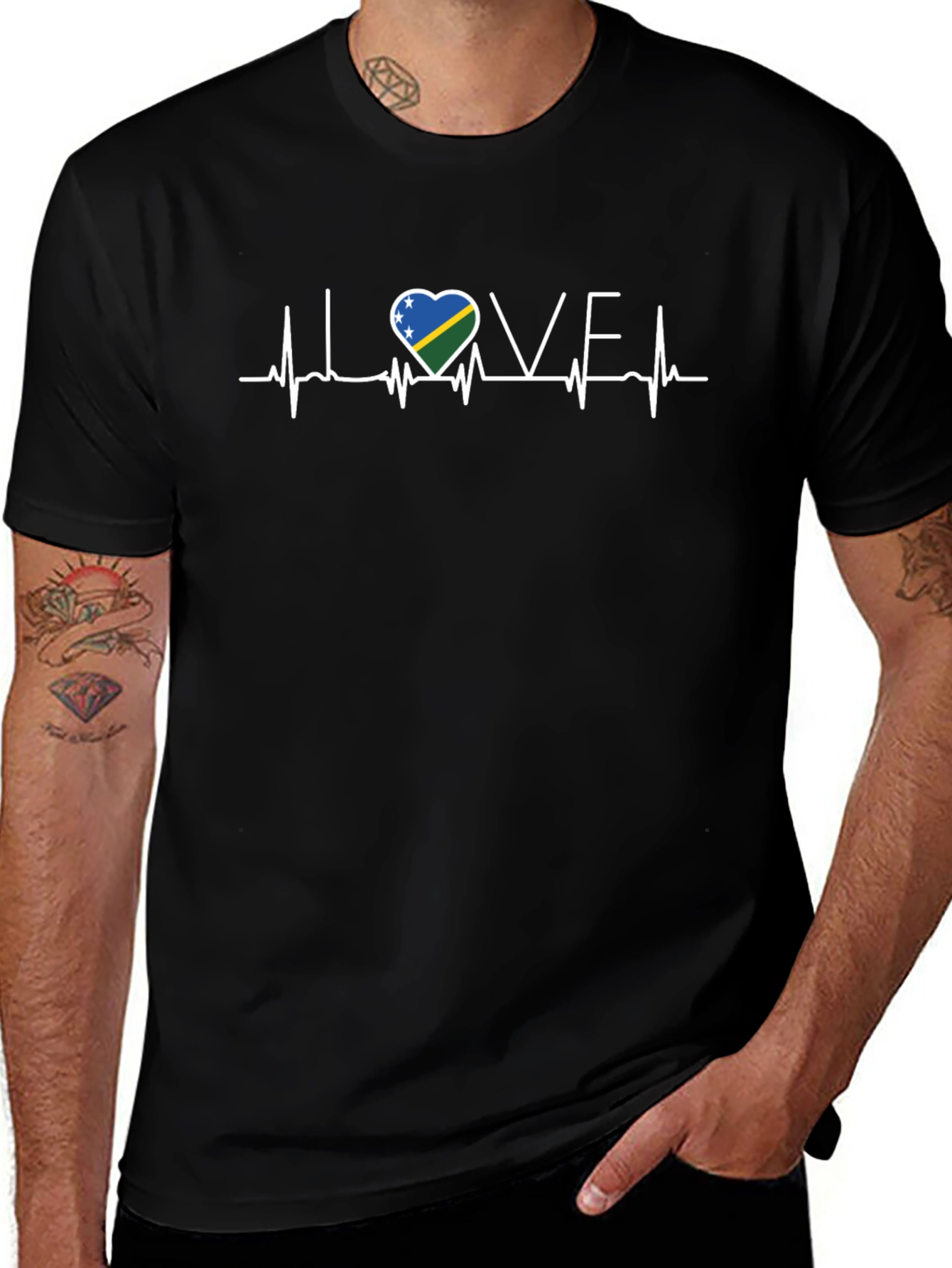 I Love Solomon Islands Heartbeat T-Shirt