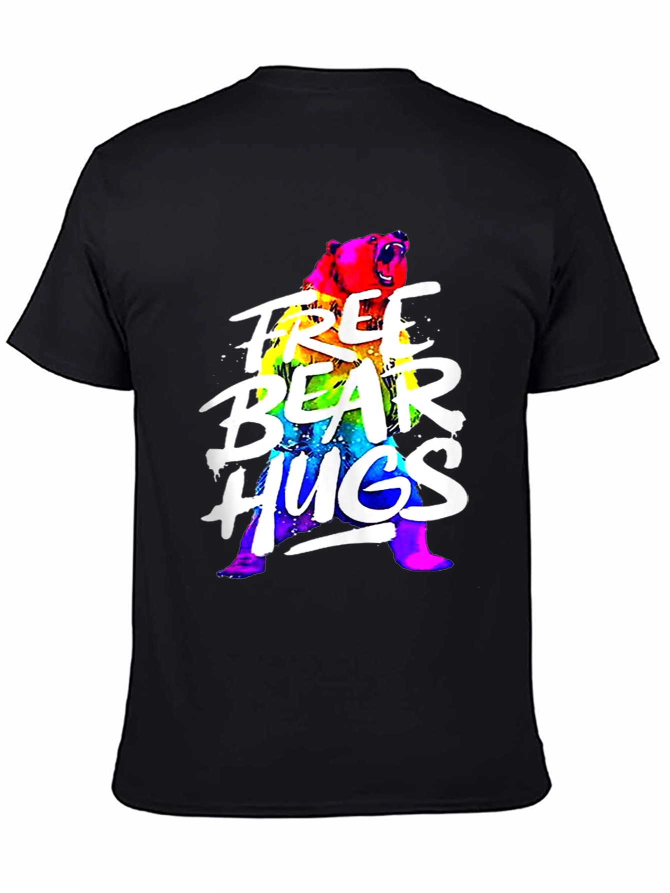 Free Bear Hugs Graphic T-Shirt - Black