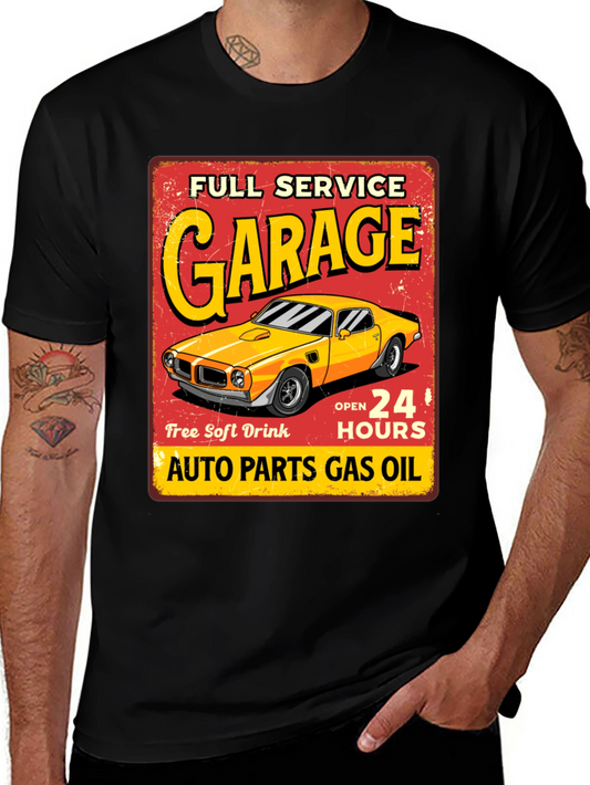 Vintage Garage Service Car Graphic T-Shirt