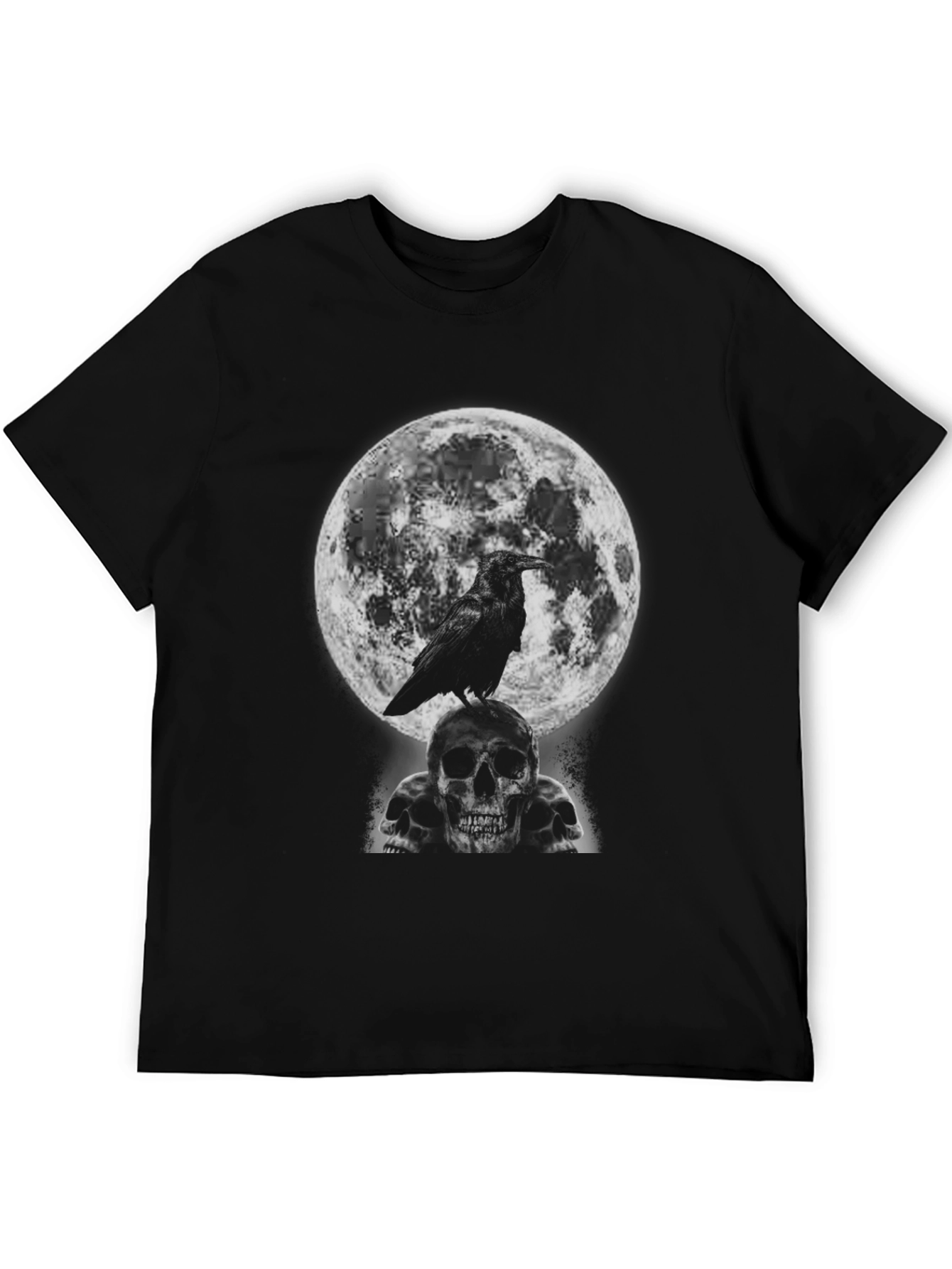 Raven Skull Moon Graphic T-Shirt