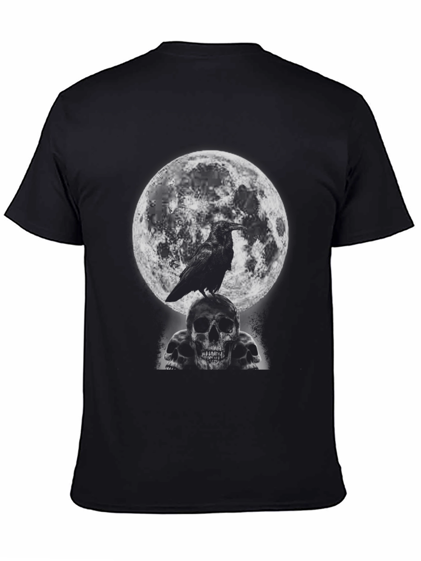 Raven Skull Moon Graphic T-Shirt