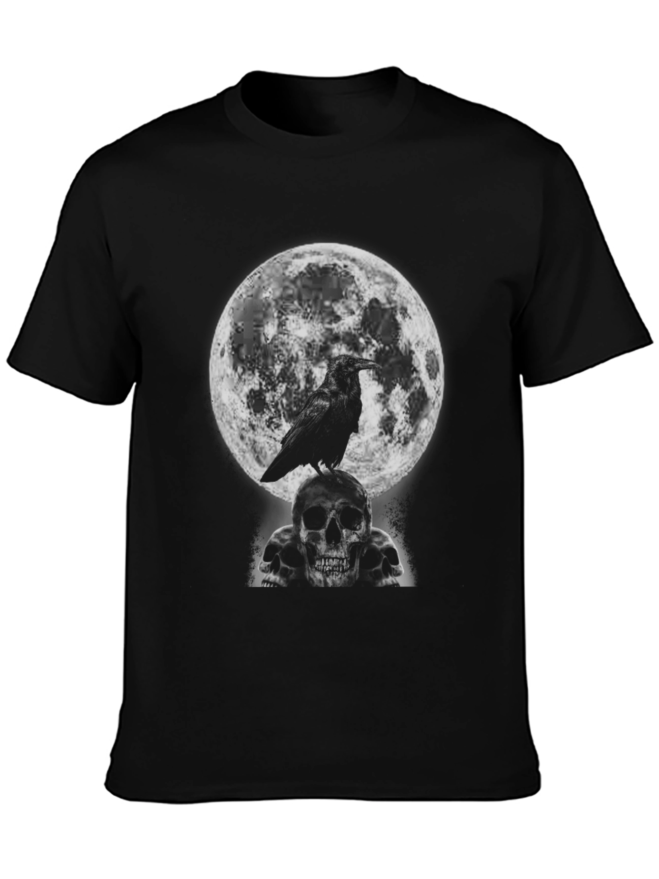 Raven Skull Moon Graphic T-Shirt