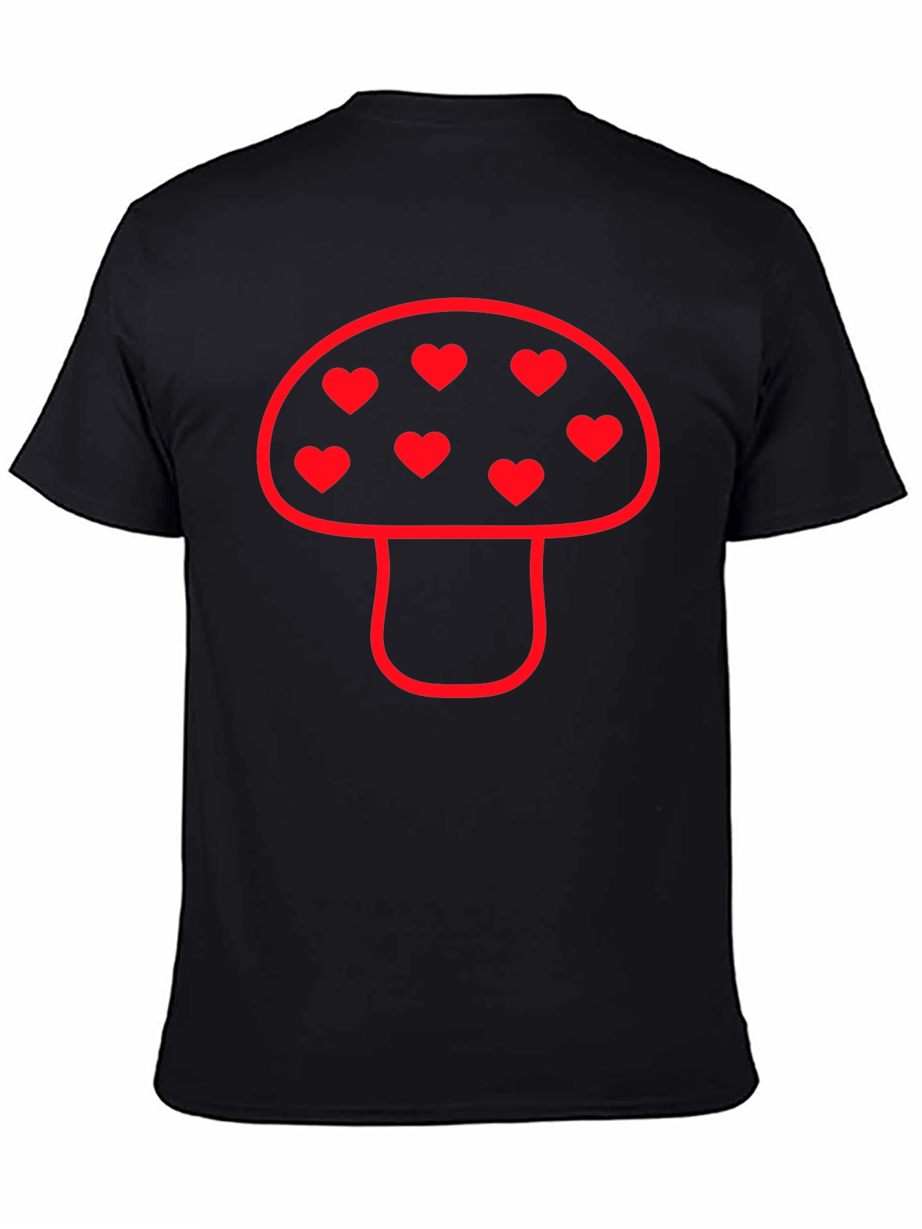 Mushroom Heart Tee - Funky Black T-Shirt