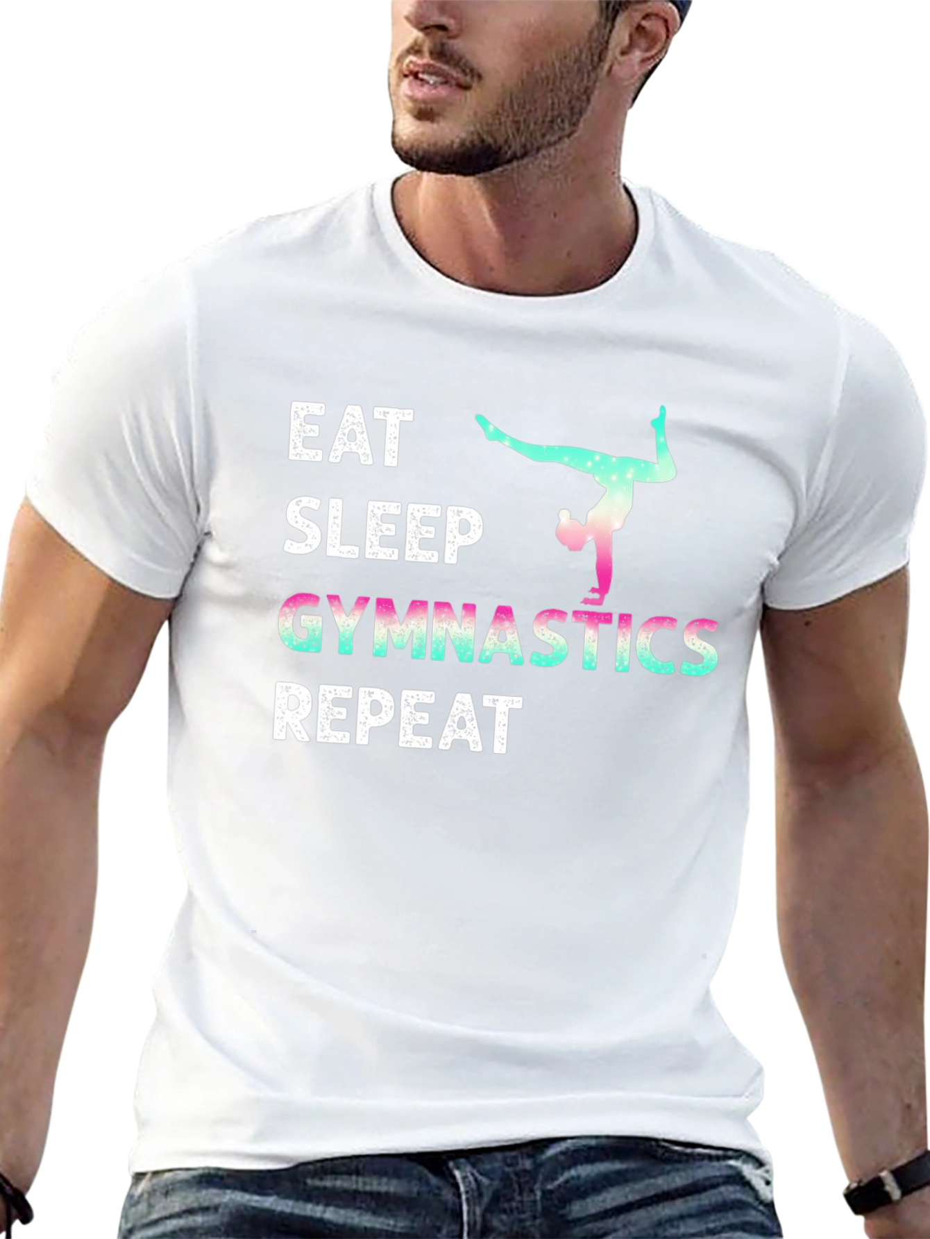 Eat Sleep Gymnastics Repeat Black T-Shirt