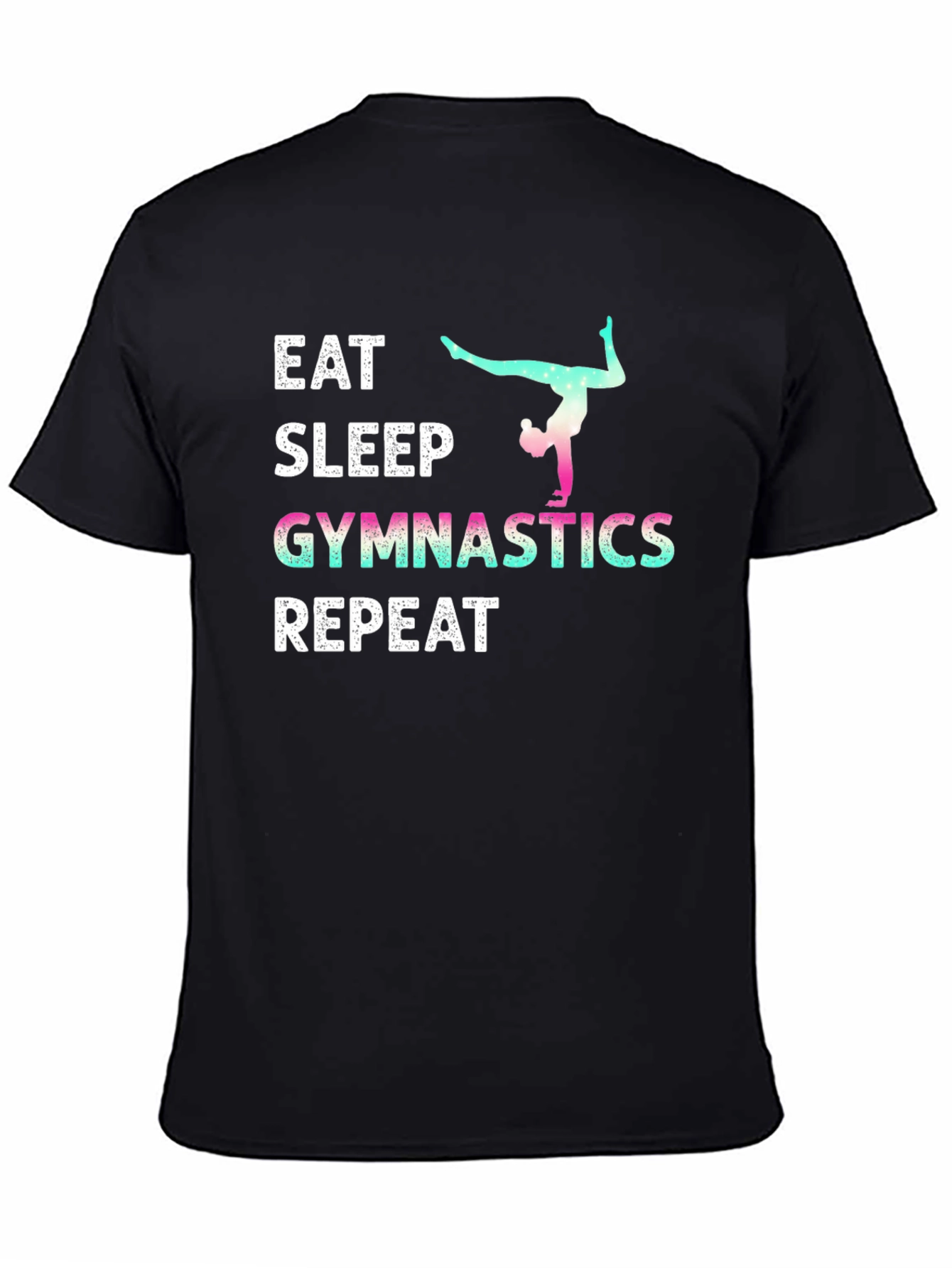 Eat Sleep Gymnastics Repeat Black T-Shirt