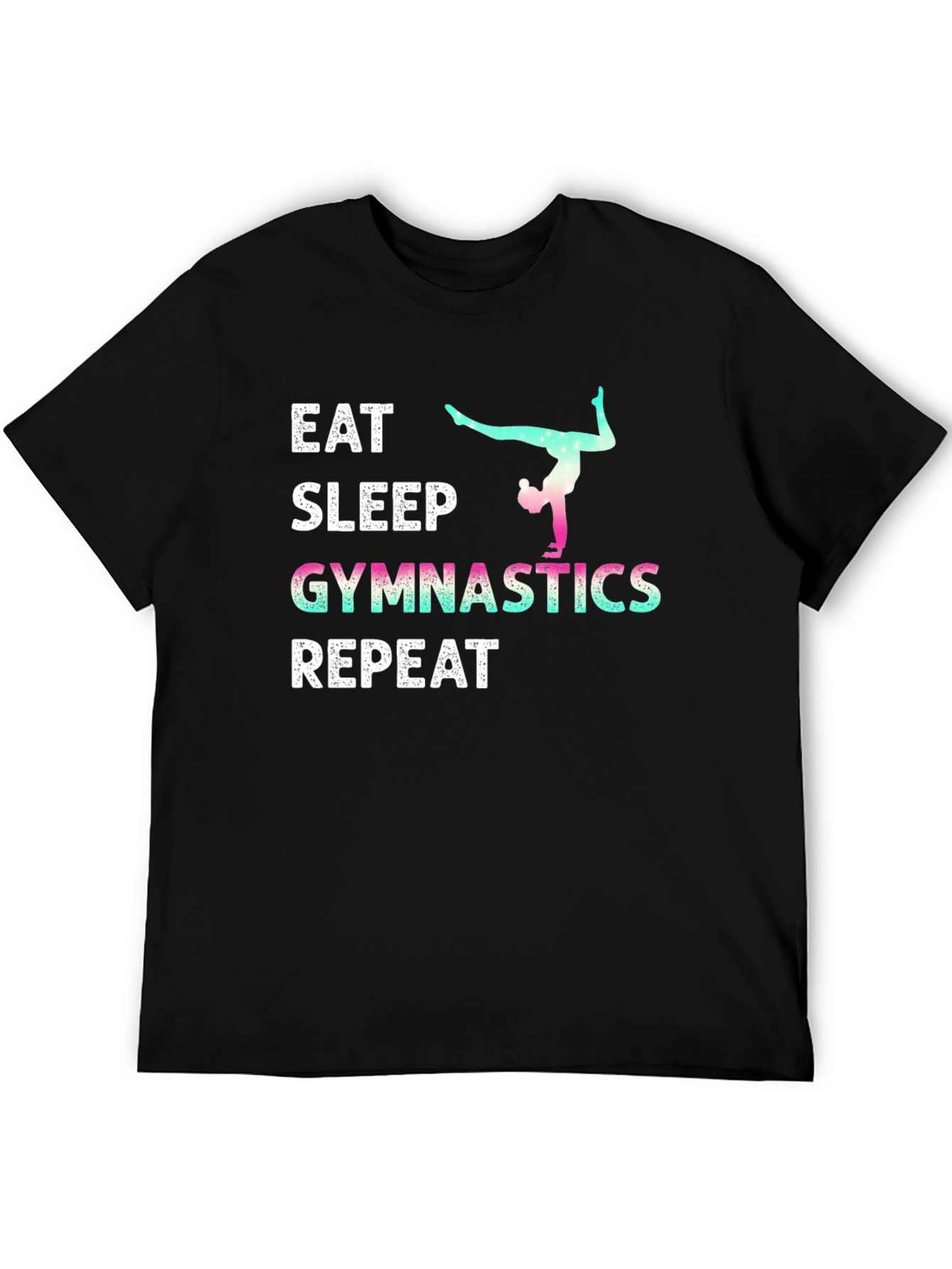 Eat Sleep Gymnastics Repeat Black T-Shirt