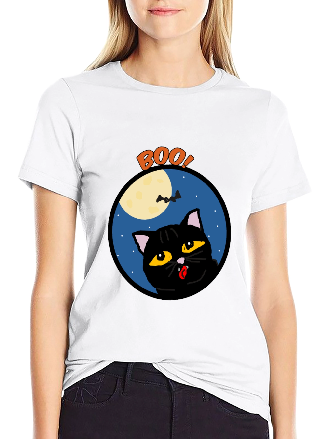 Boo! Halloween Black Cat T-Shirt