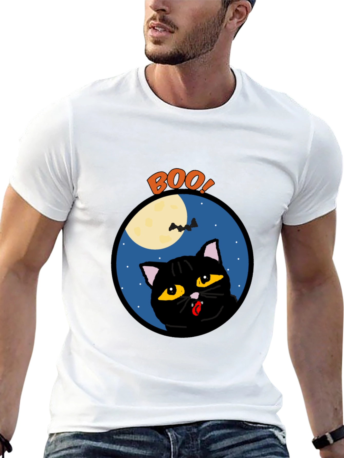 Boo! Halloween Black Cat T-Shirt