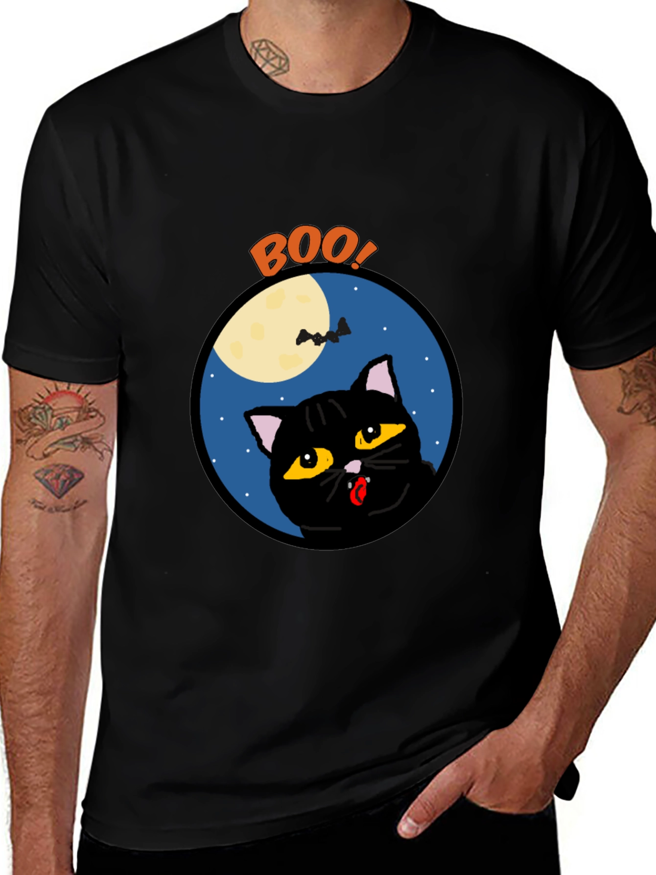 Boo! Halloween Black Cat T-Shirt