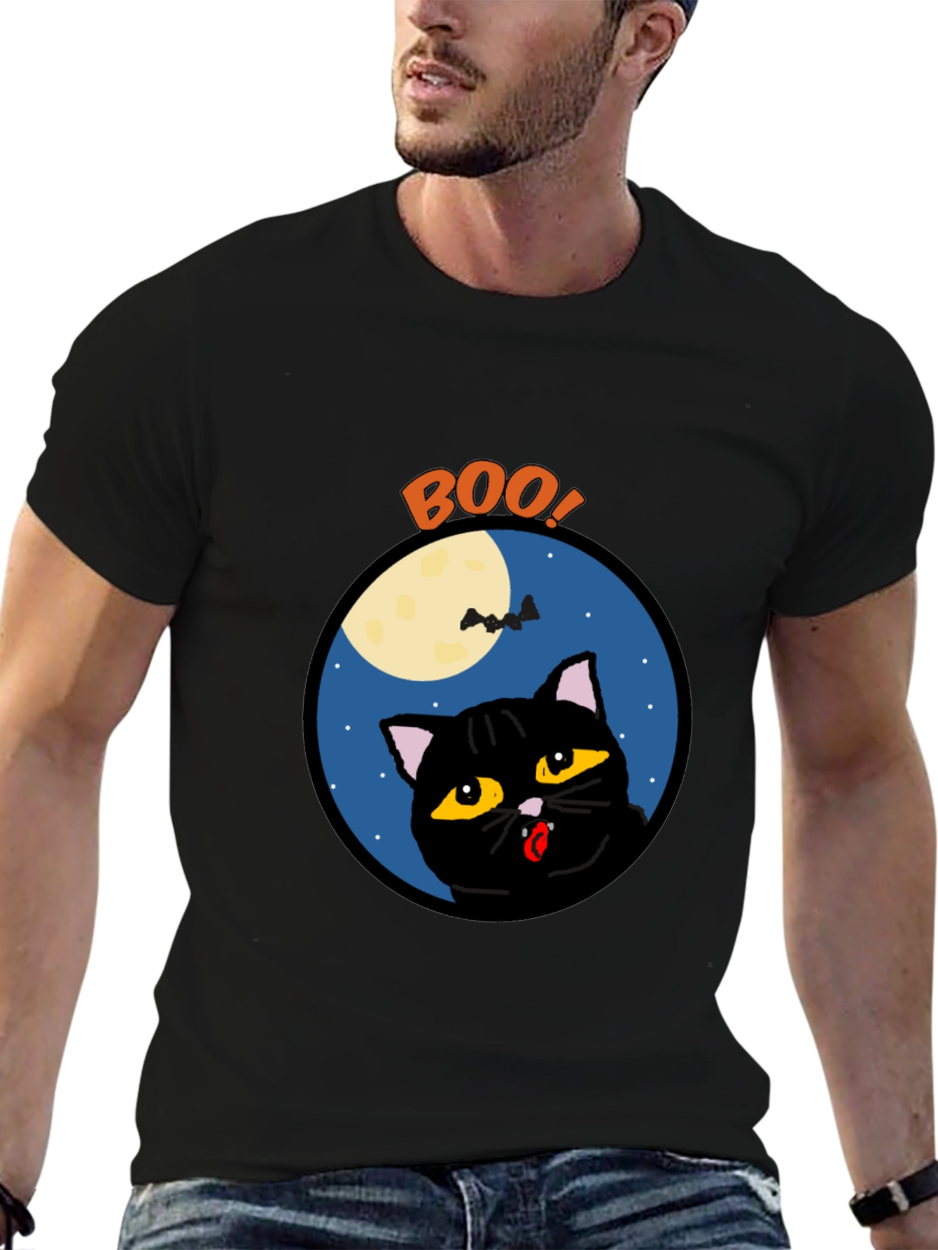 Boo! Halloween Black Cat T-Shirt