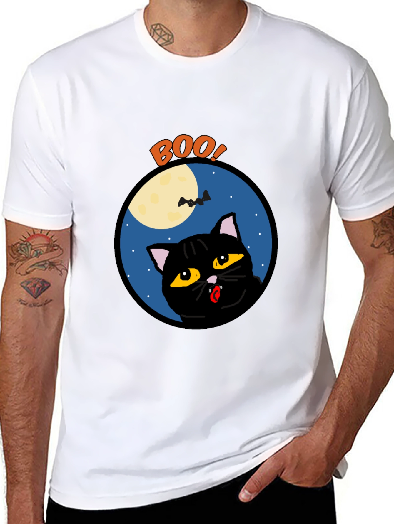 Boo! Halloween Black Cat T-Shirt