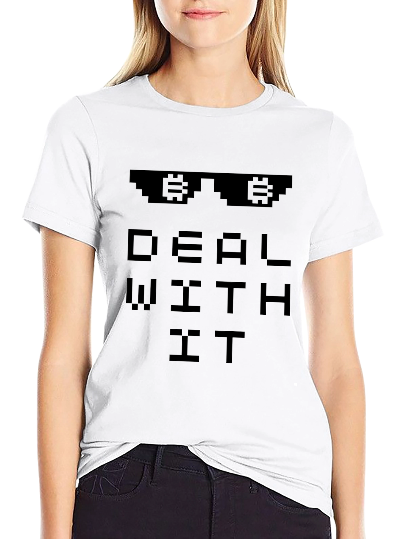 Deal With It Bitcoin Pixel T-Shirt
