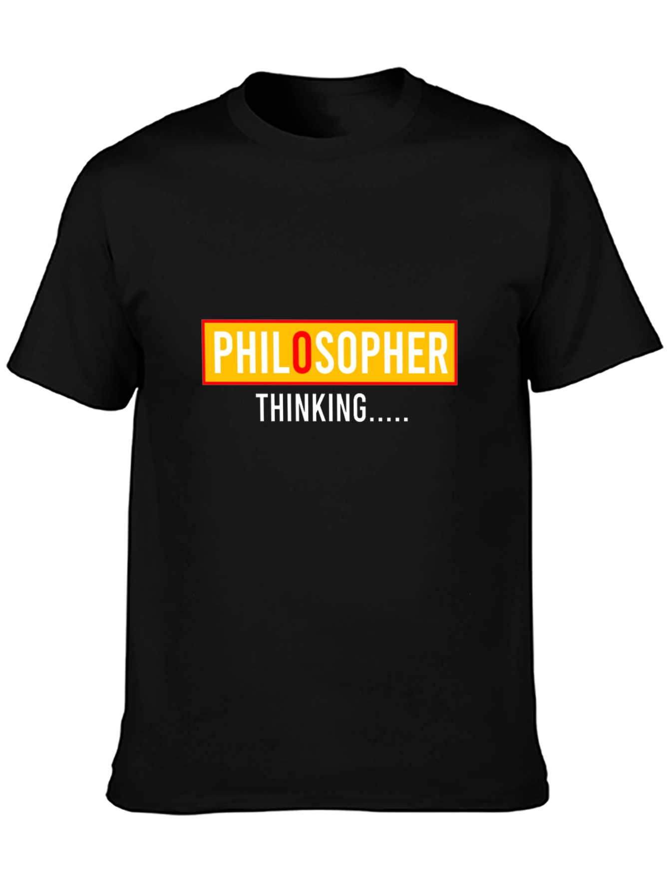 Philosopher Thinking Graphic Tee - Black Cotton T-Shirt