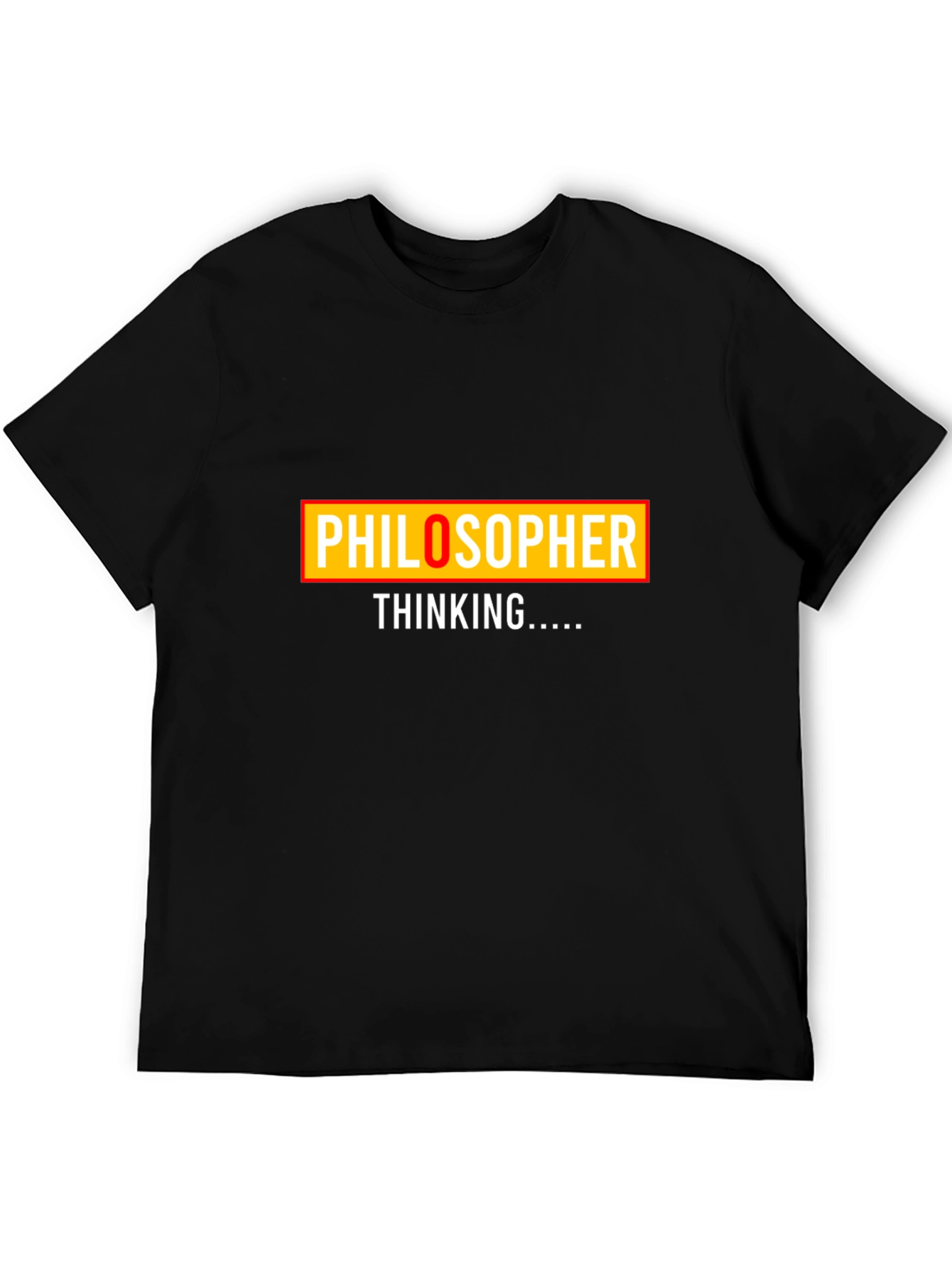 Philosopher Thinking Graphic Tee - Black Cotton T-Shirt