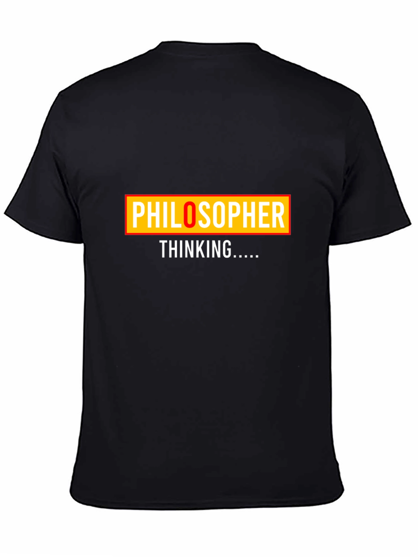 Philosopher Thinking Graphic Tee - Black Cotton T-Shirt