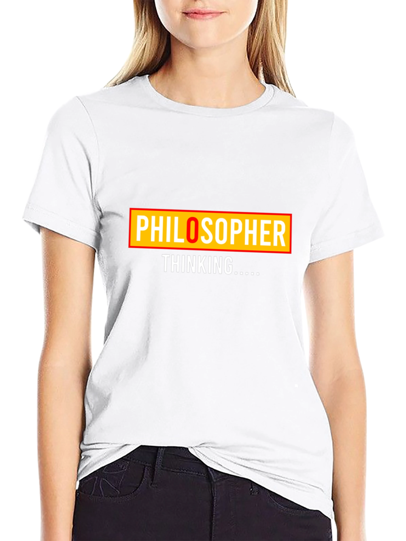 Philosopher Thinking Graphic Tee - Black Cotton T-Shirt