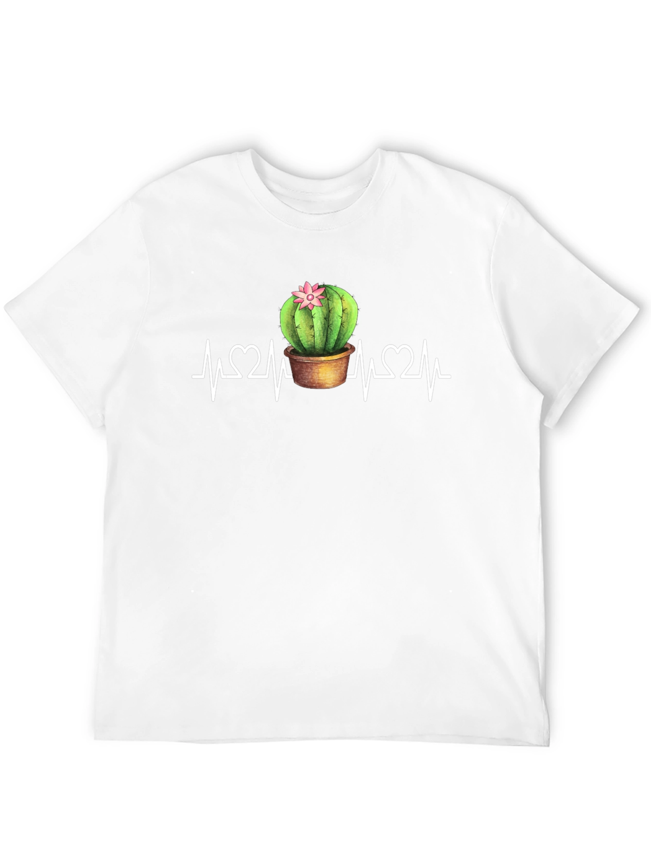 Cactus Heartbeat Graphic Tee - Black