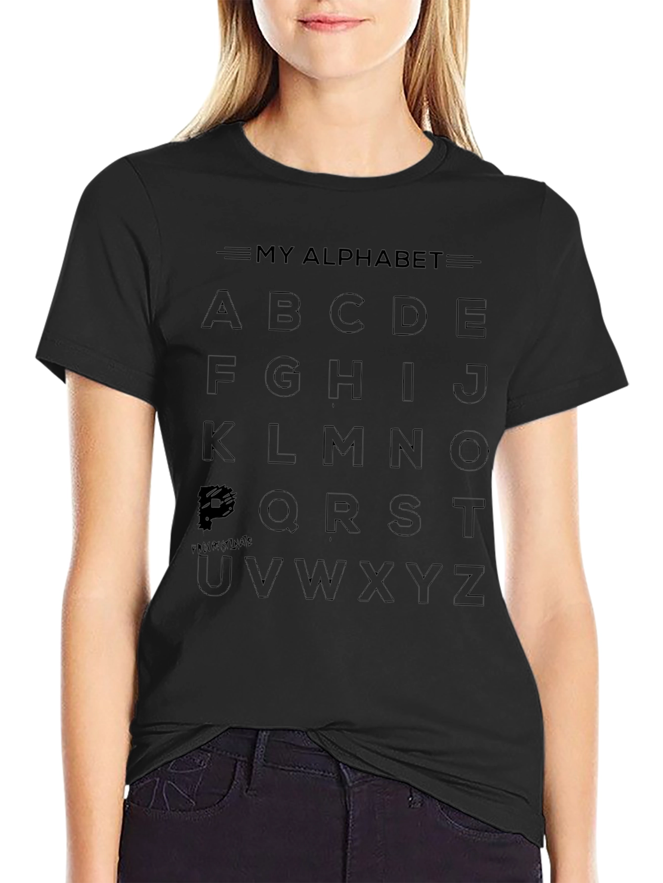My Alphabet Black Graphic T-Shirt