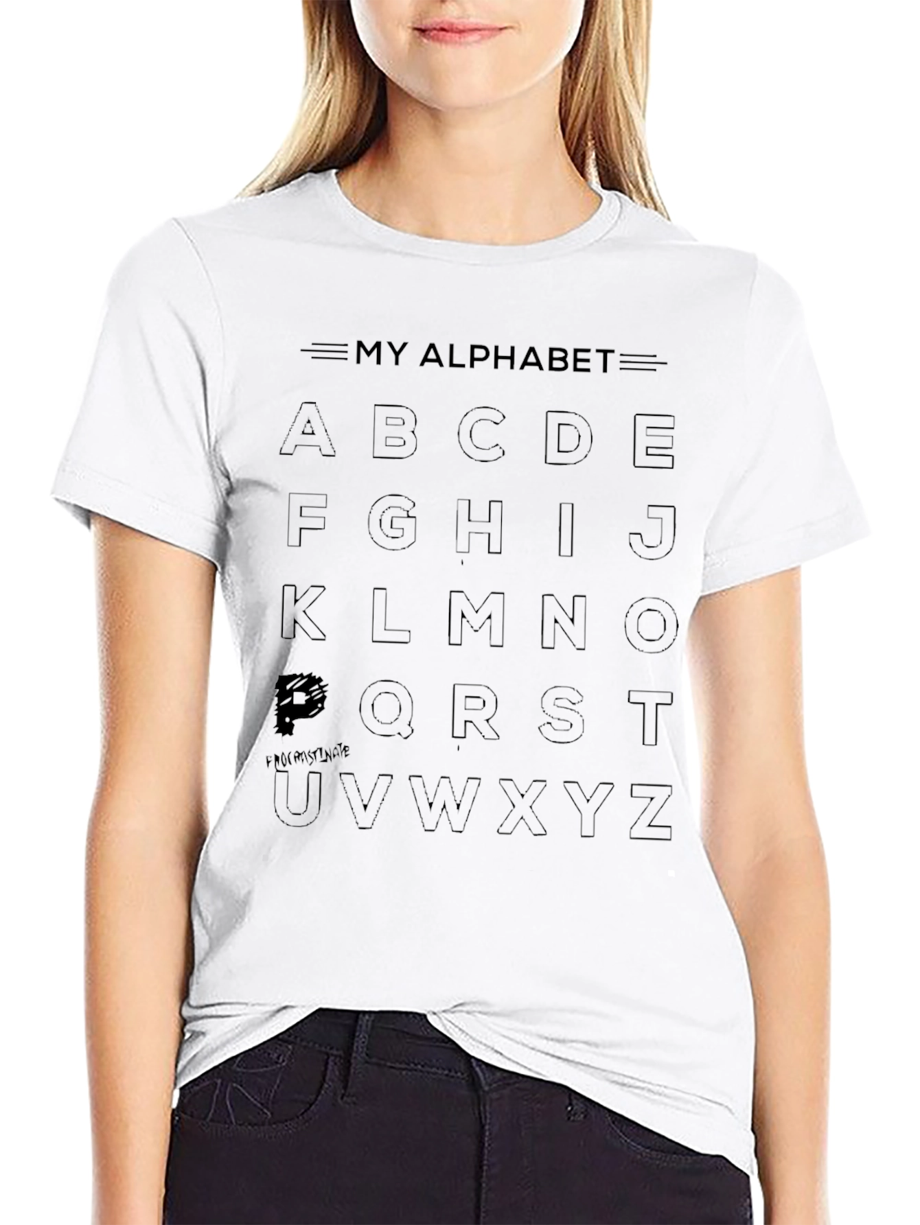 My Alphabet Black Graphic T-Shirt