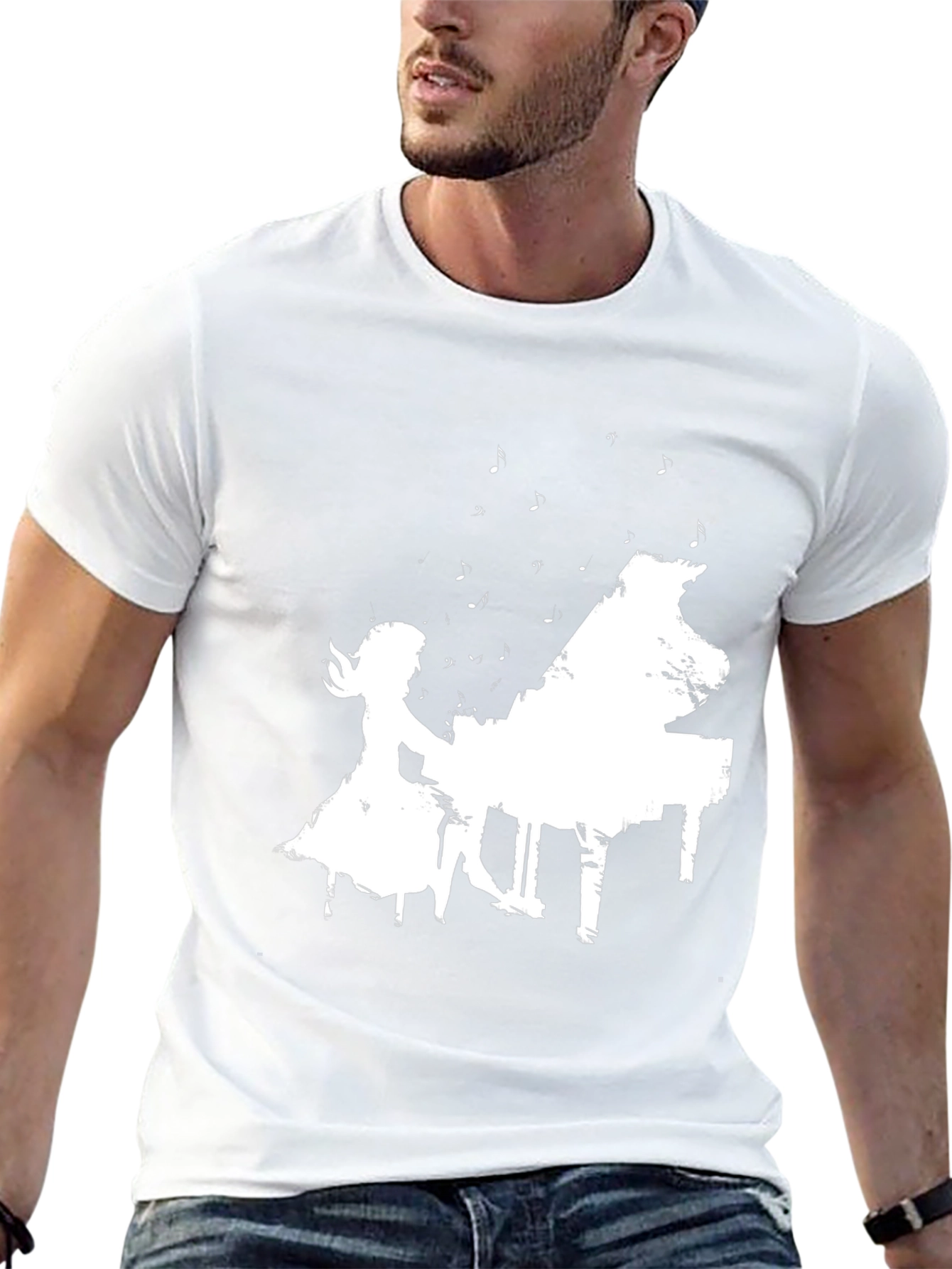 Piano Player Graphic Tee - Stylish Black T-Shirt