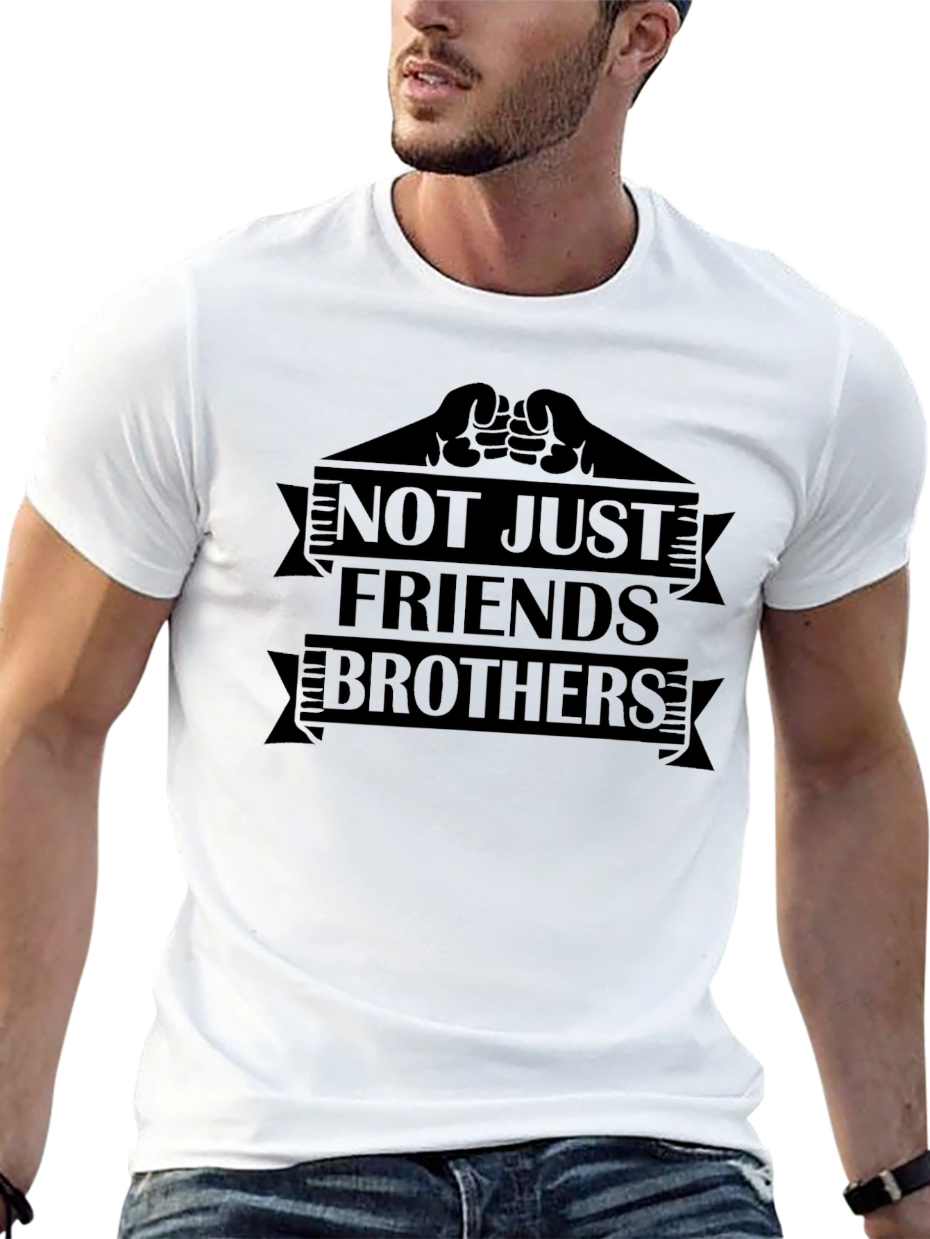 Not Just Friends Brothers T-Shirt Black Graphic Tee