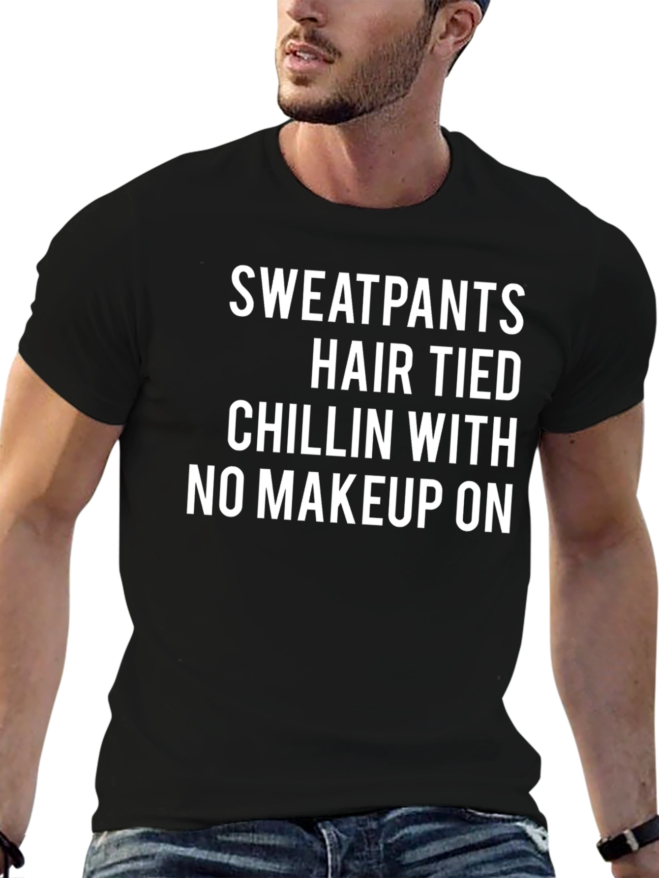 Sweatpants Hair Tied Chillin Tee