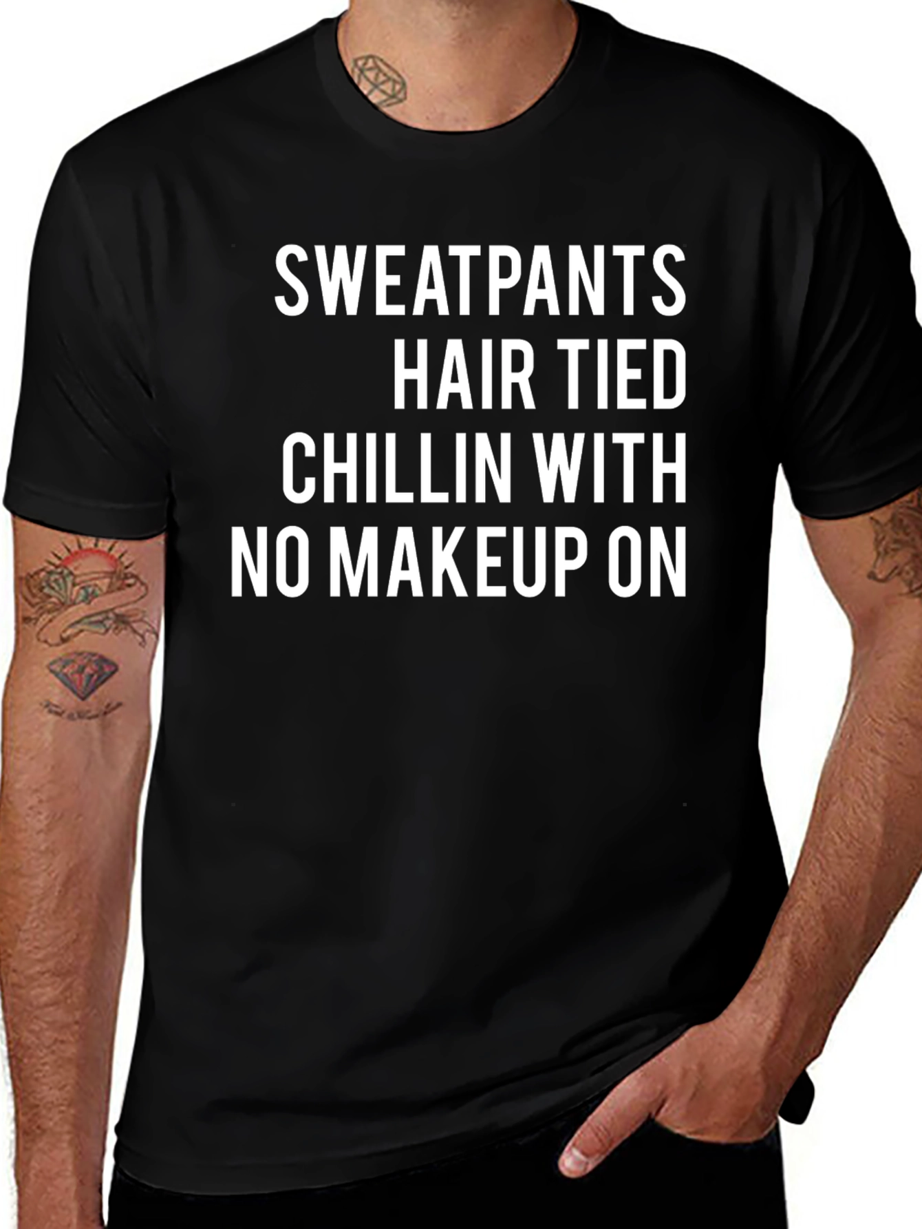 Sweatpants Hair Tied Chillin Tee