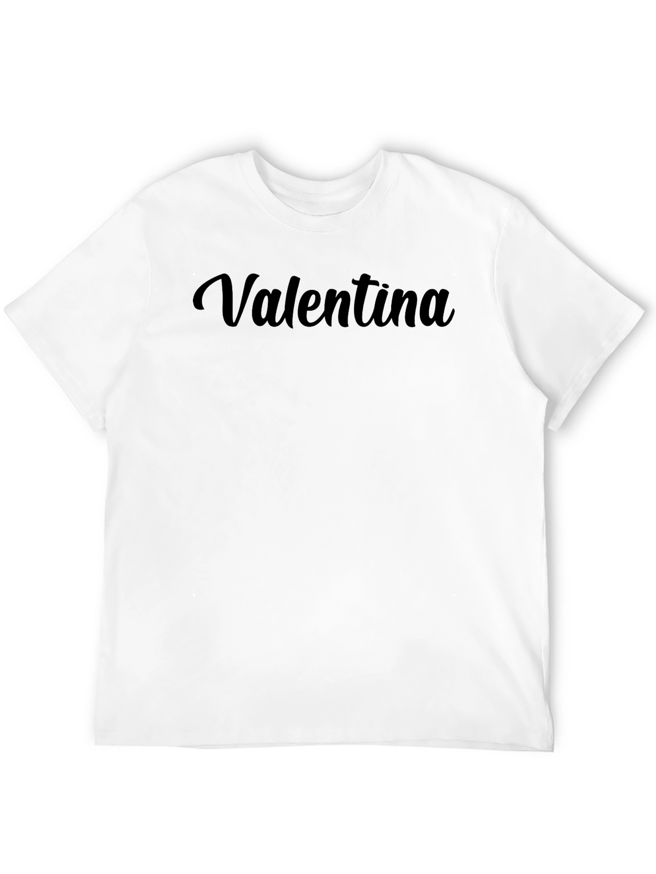 Valentina Custom Text Black Crew Neck T-Shirt