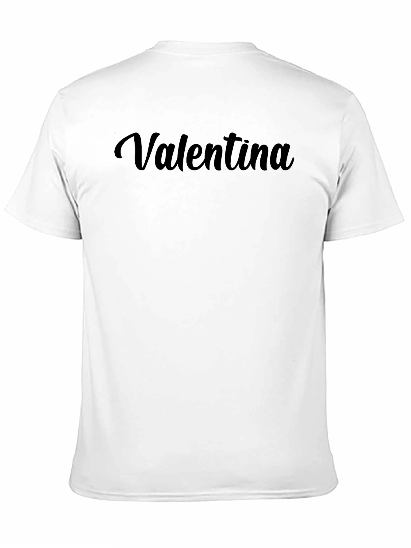 Valentina Custom Text Black Crew Neck T-Shirt